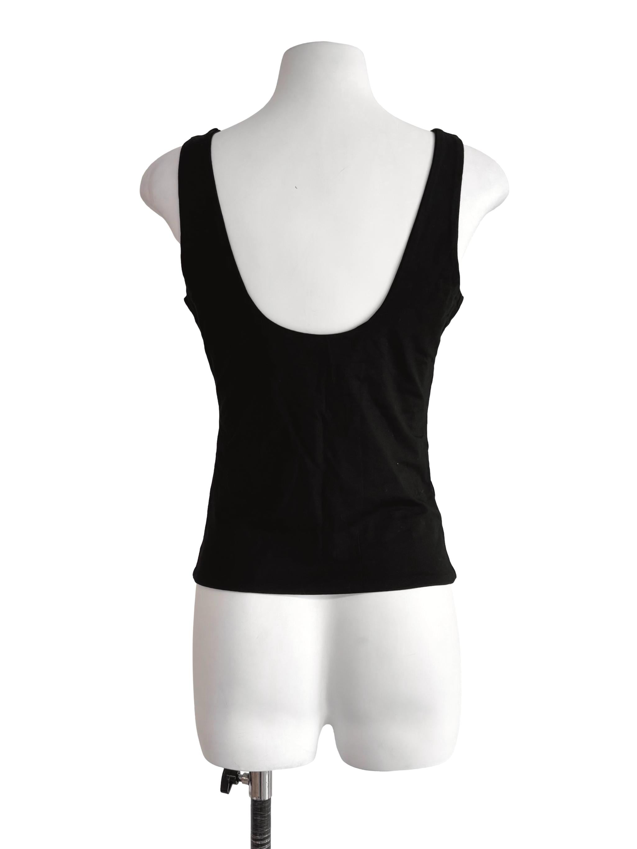 Black Scoop Back Tank Top LB