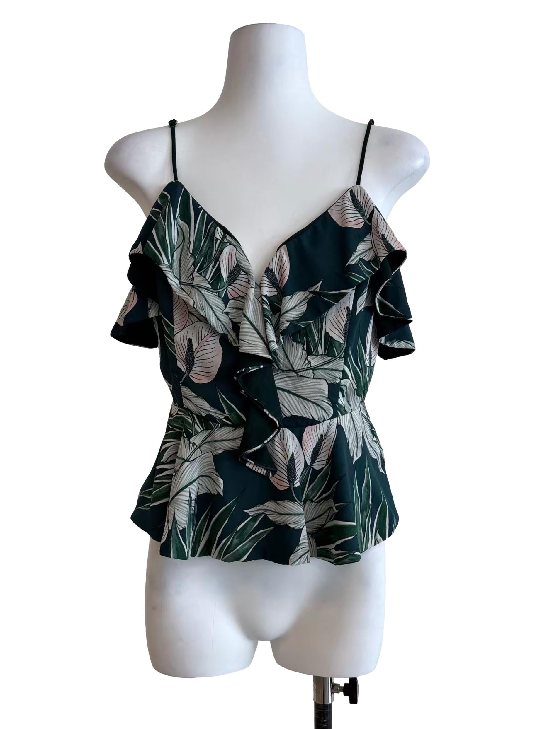 Emerald Green Floral Cami Top