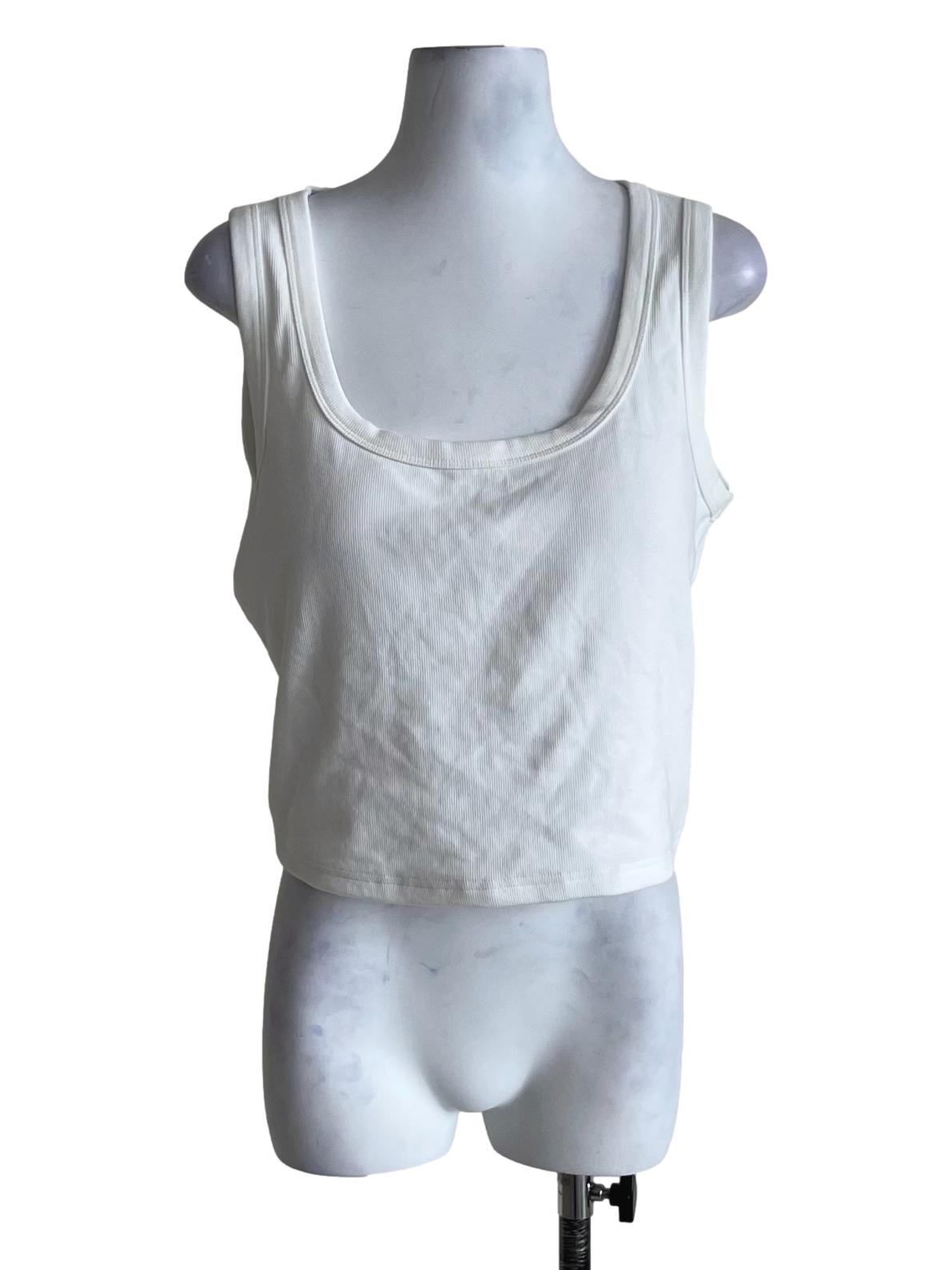 White Square Neckline Tank Top