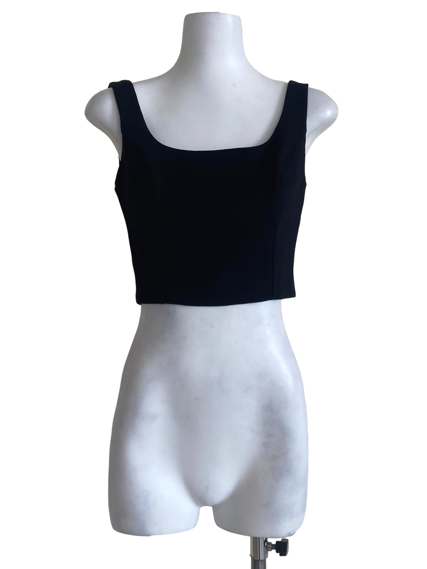 Black Sleeveless Crop Top