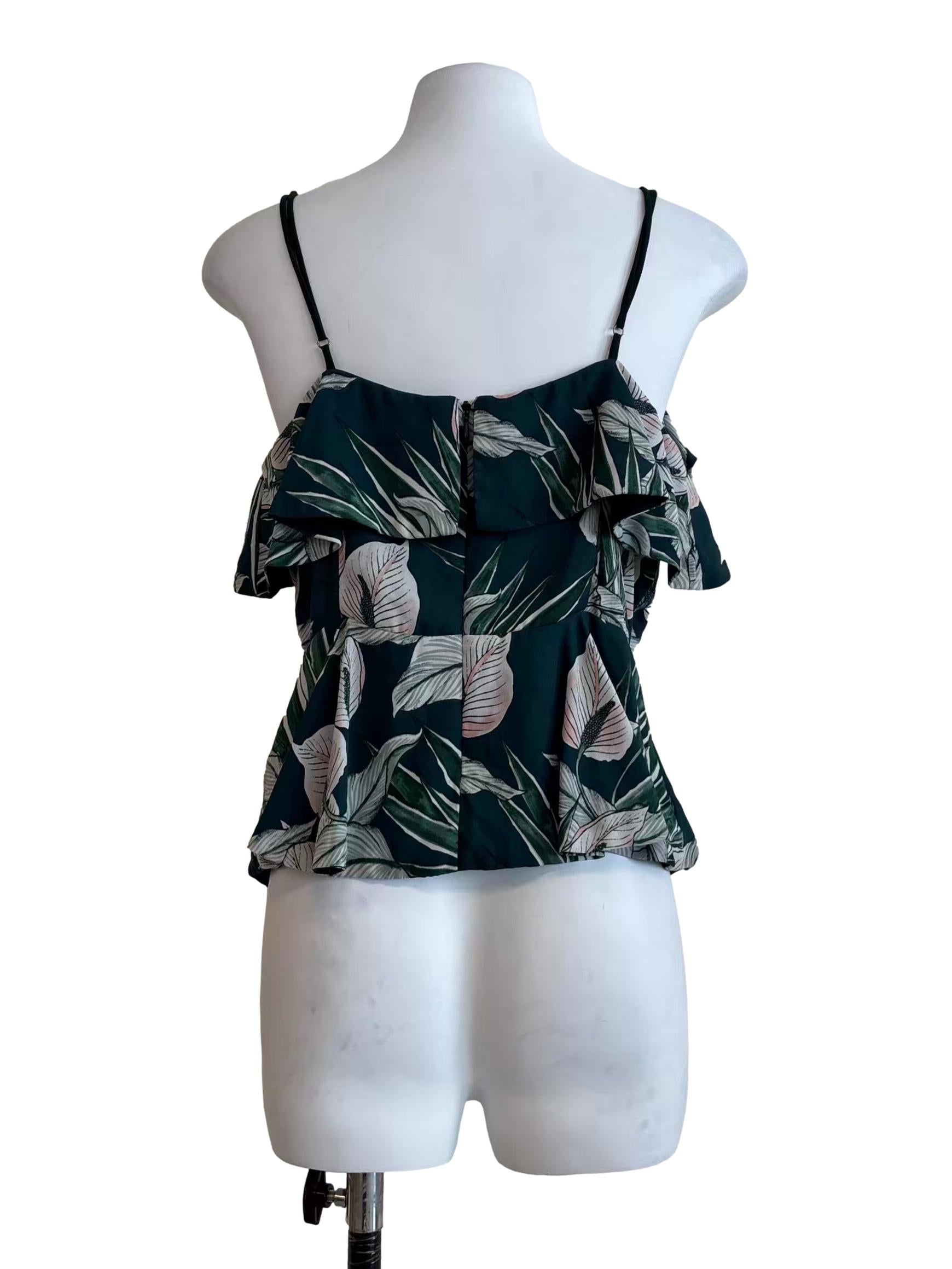 Emerald Green Floral Cami Top