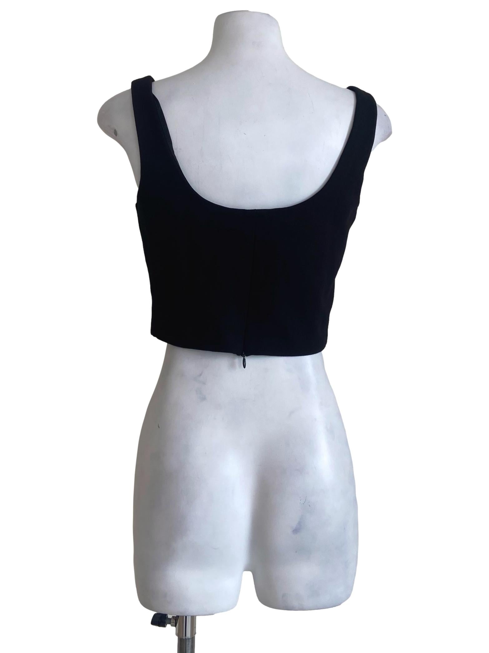Black Sleeveless Crop Top