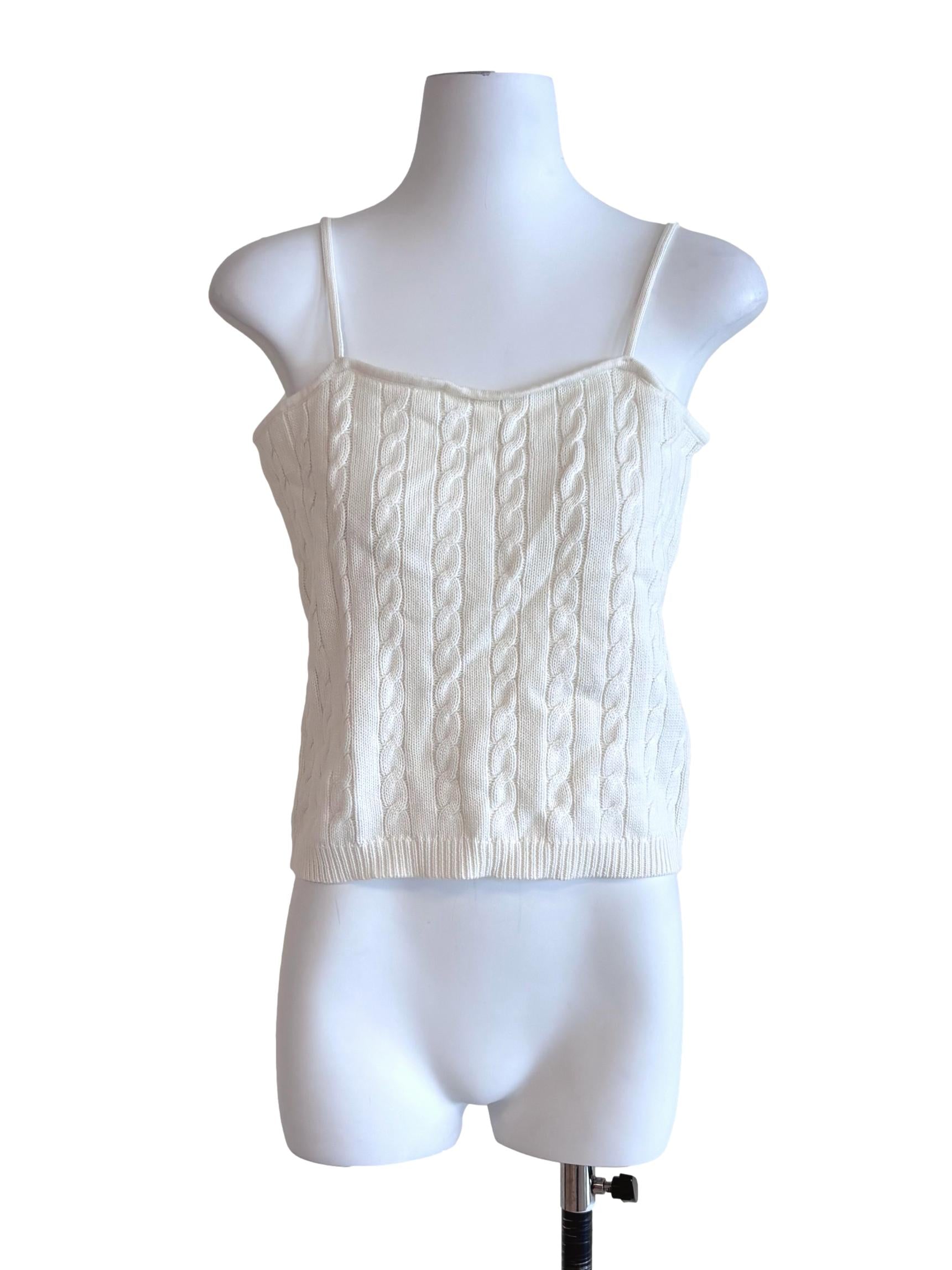 White Cable Knit Cami Top LB