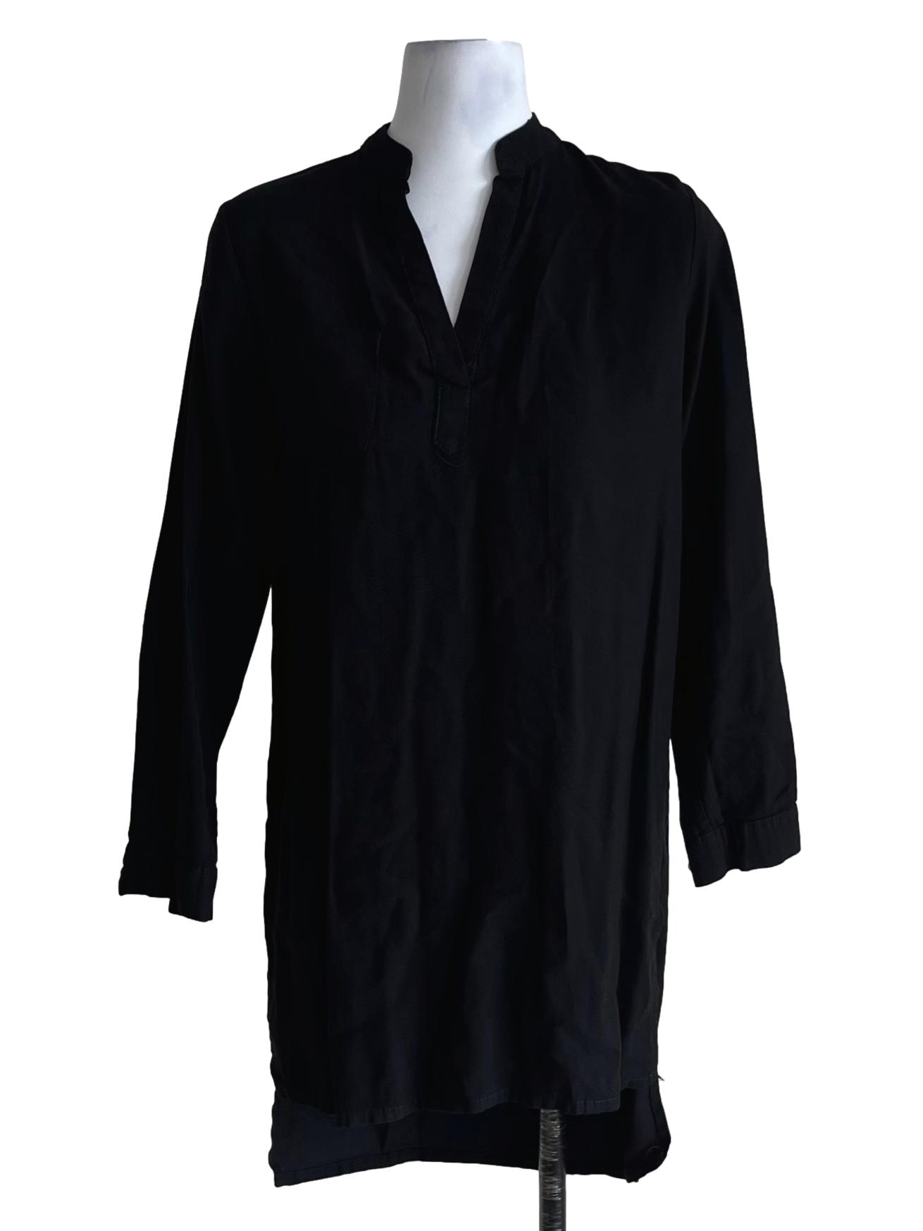 Black V-Neck Shift Dress