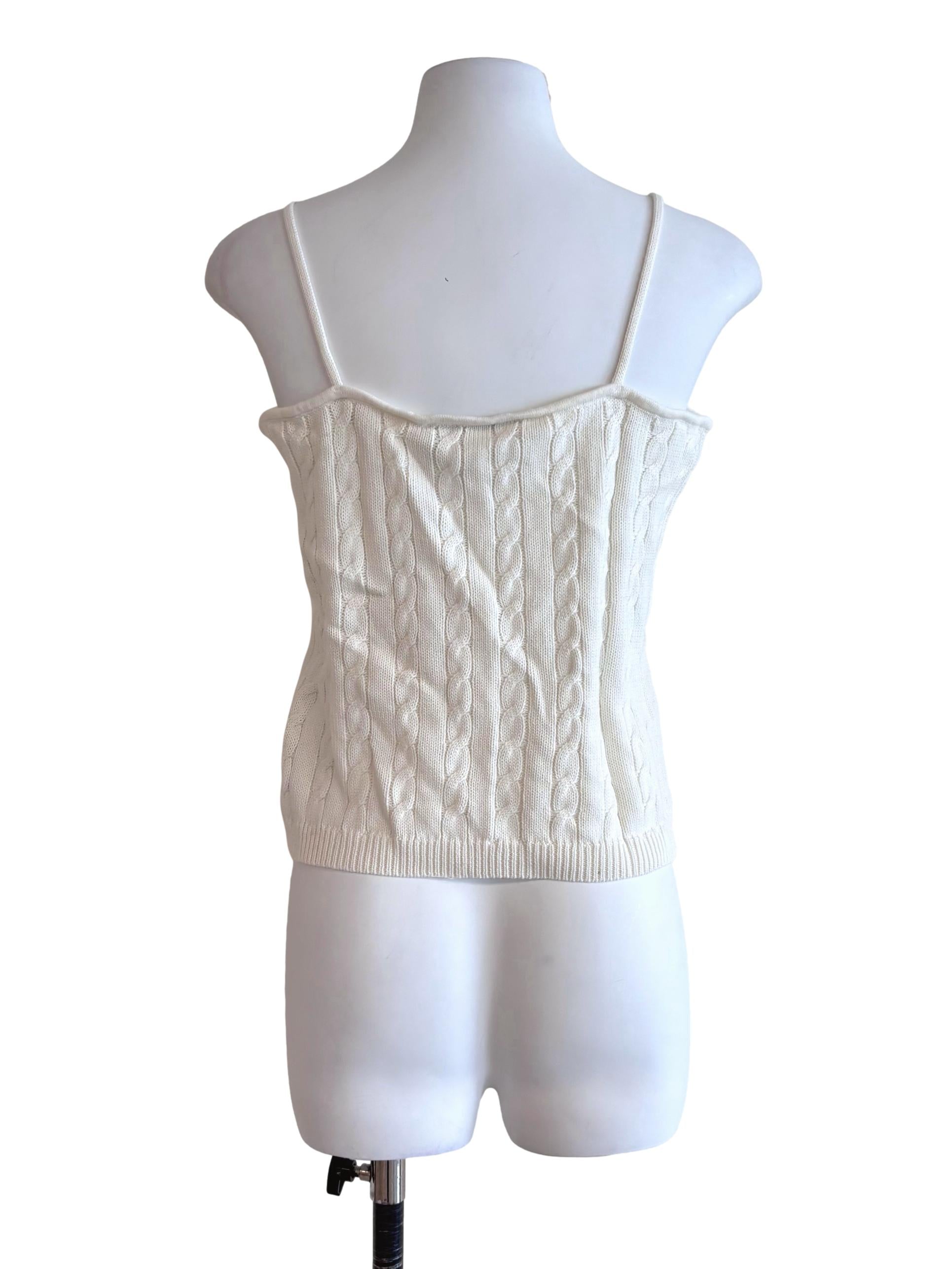 White Cable Knit Cami Top LB