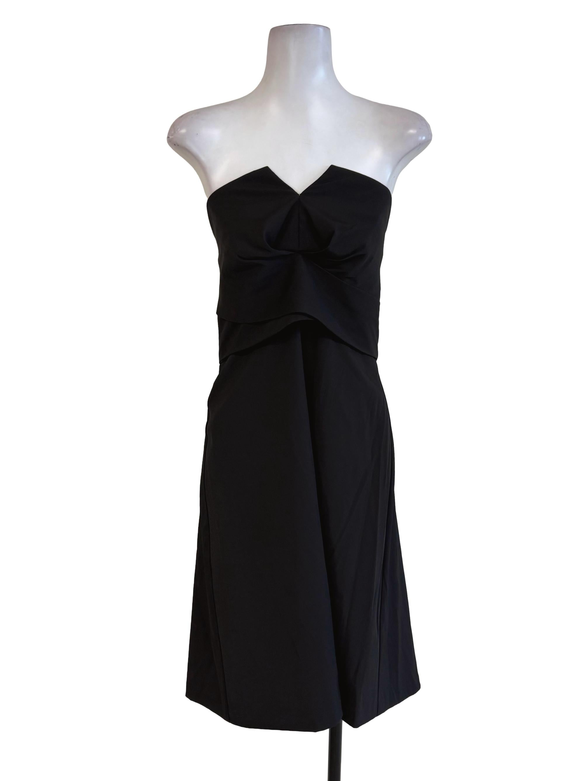 Black Layered Strapless Dress
