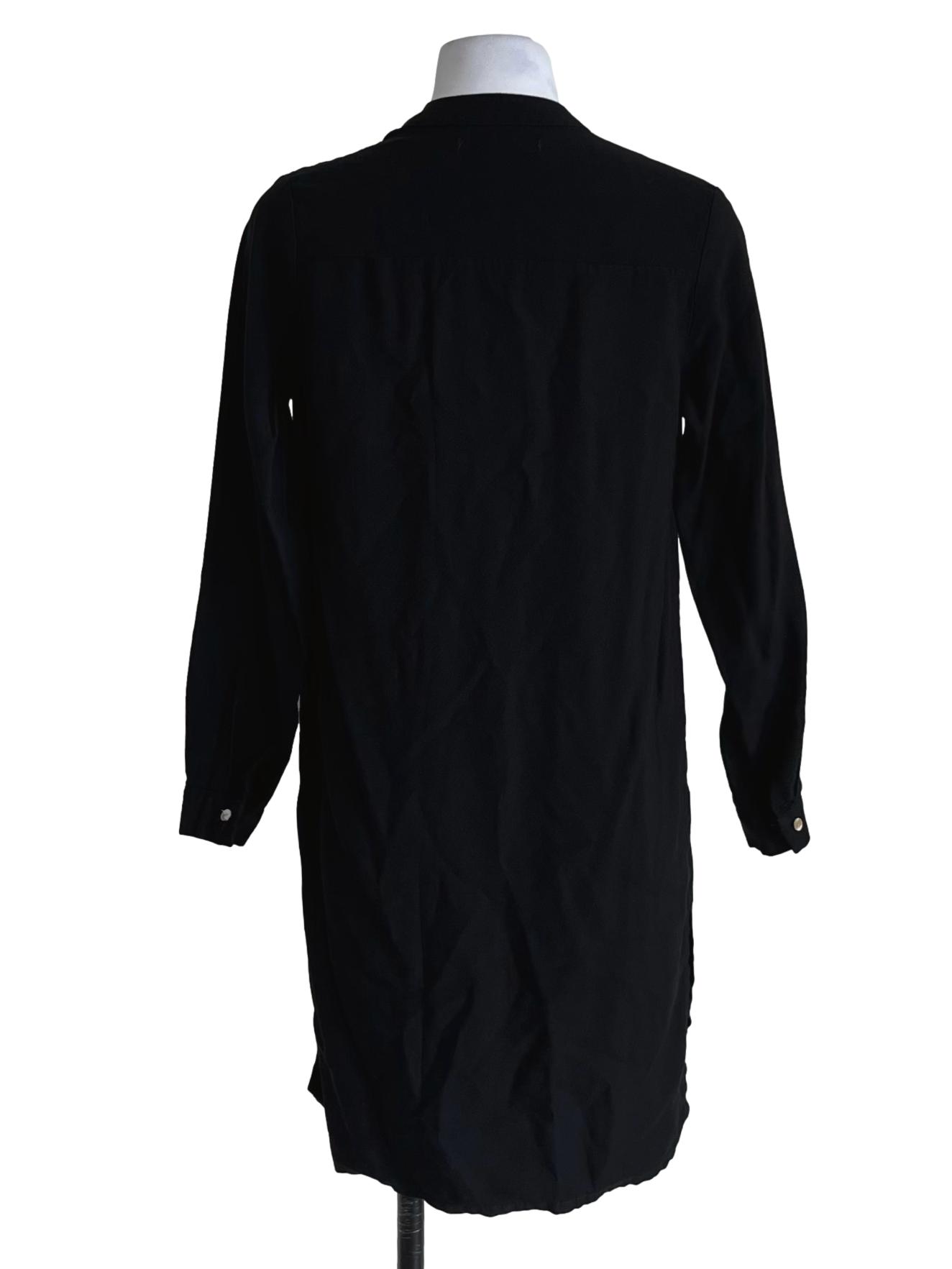 Black V-Neck Shift Dress