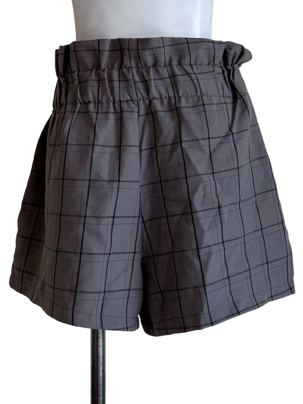 Stone Grey High Waisted Corset Shorts