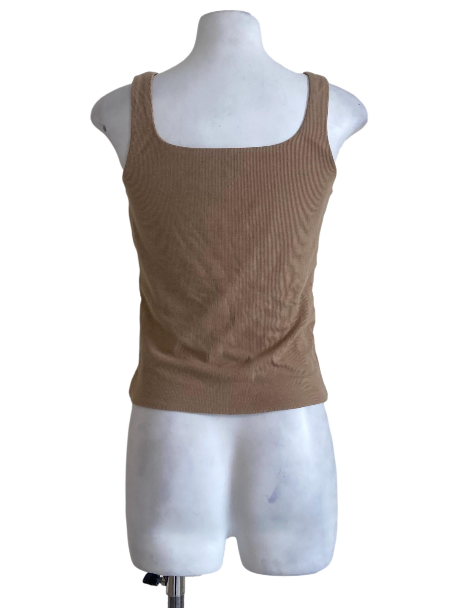 Tortilla Brown Sleeveless Pegged Waist Top