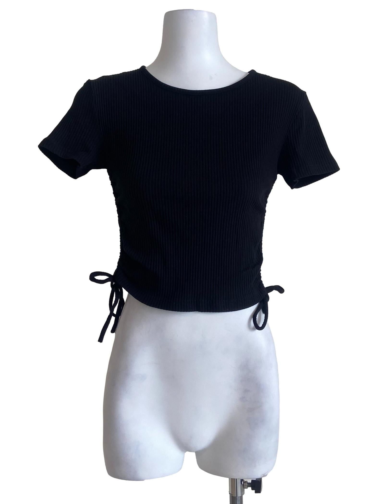Black Pencil Stripe Strechable Blouse