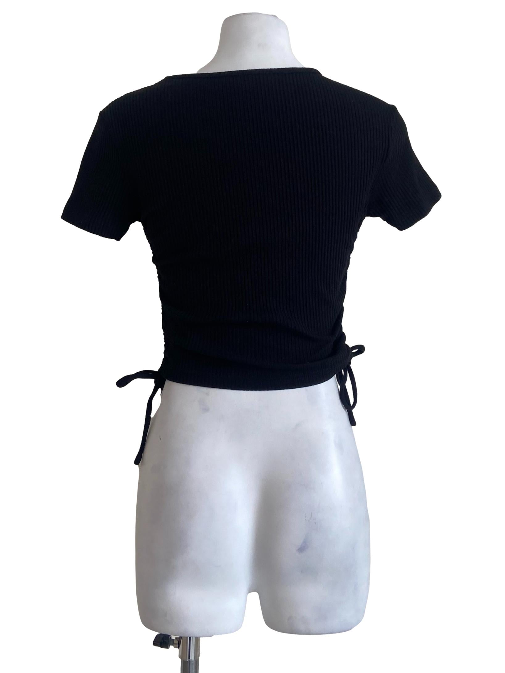 Black Pencil Stripe Strechable Blouse