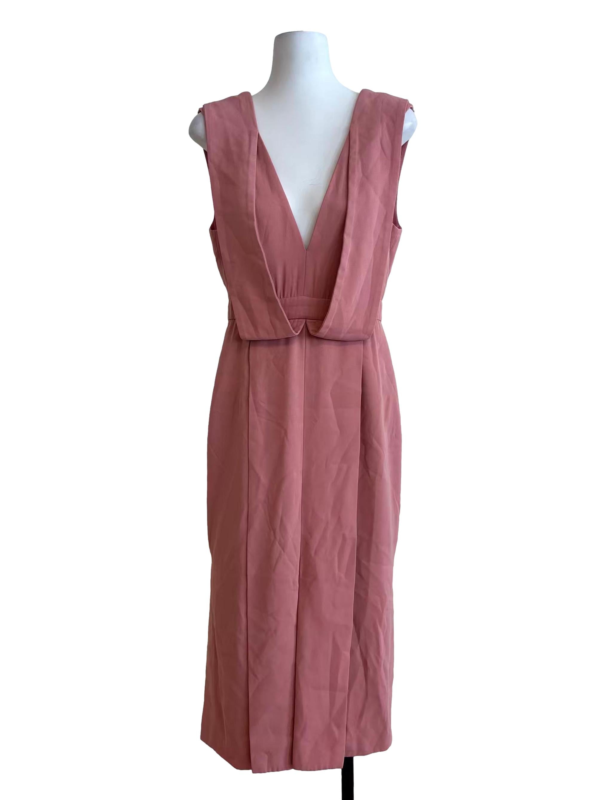 Rouge Pink Sleeveless Drape Dress