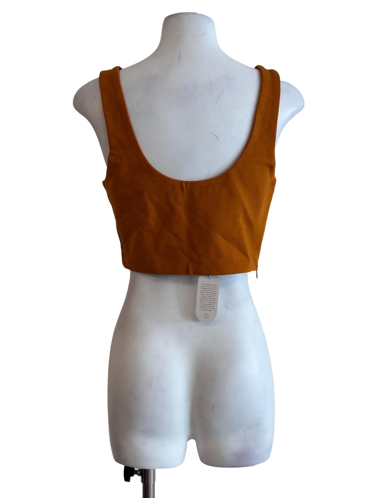 Cinnamon Brown Square Neck Tank Top