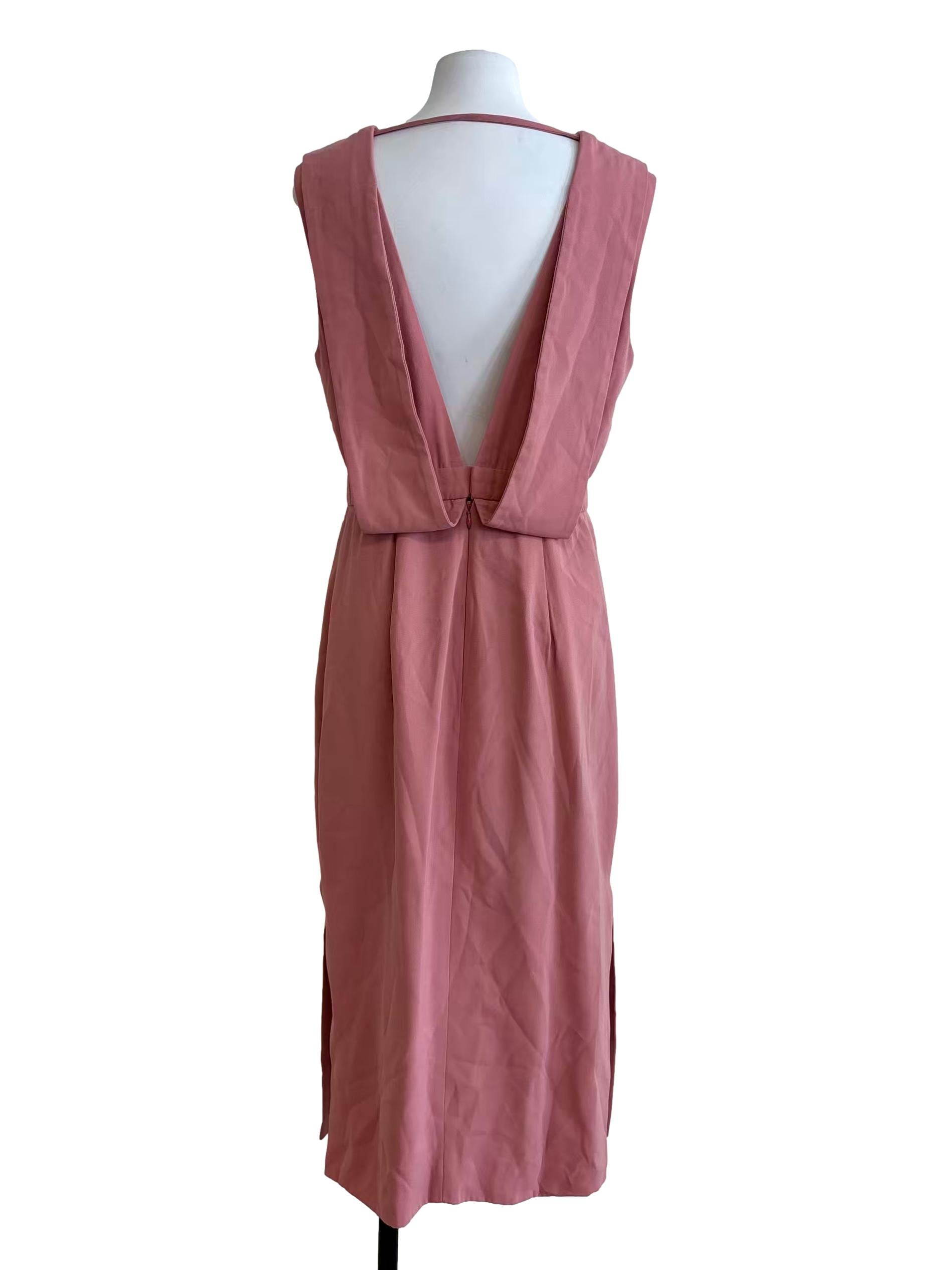 Rouge Pink Sleeveless Drape Dress