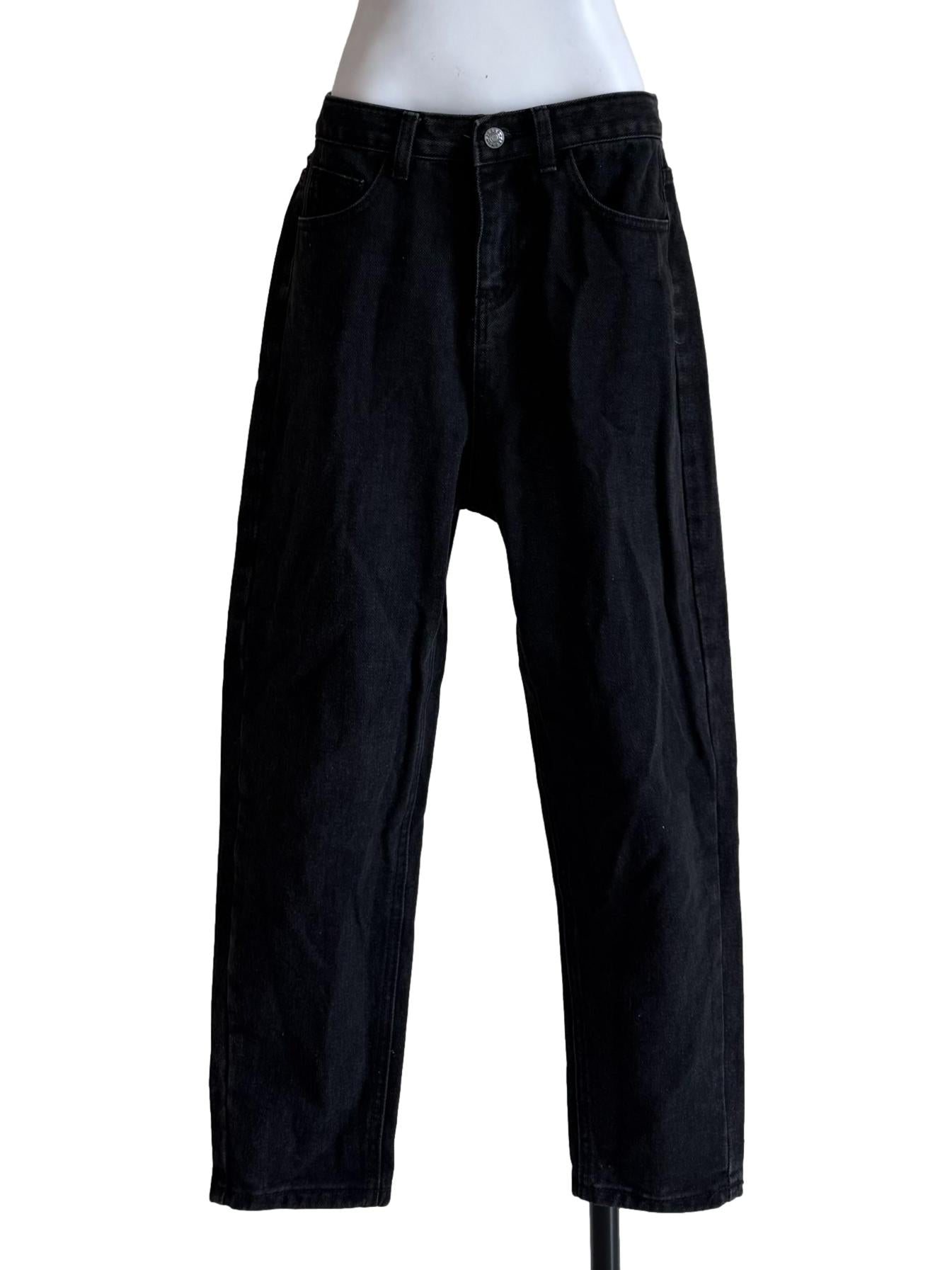 Faded Black Straight Cut Jeans