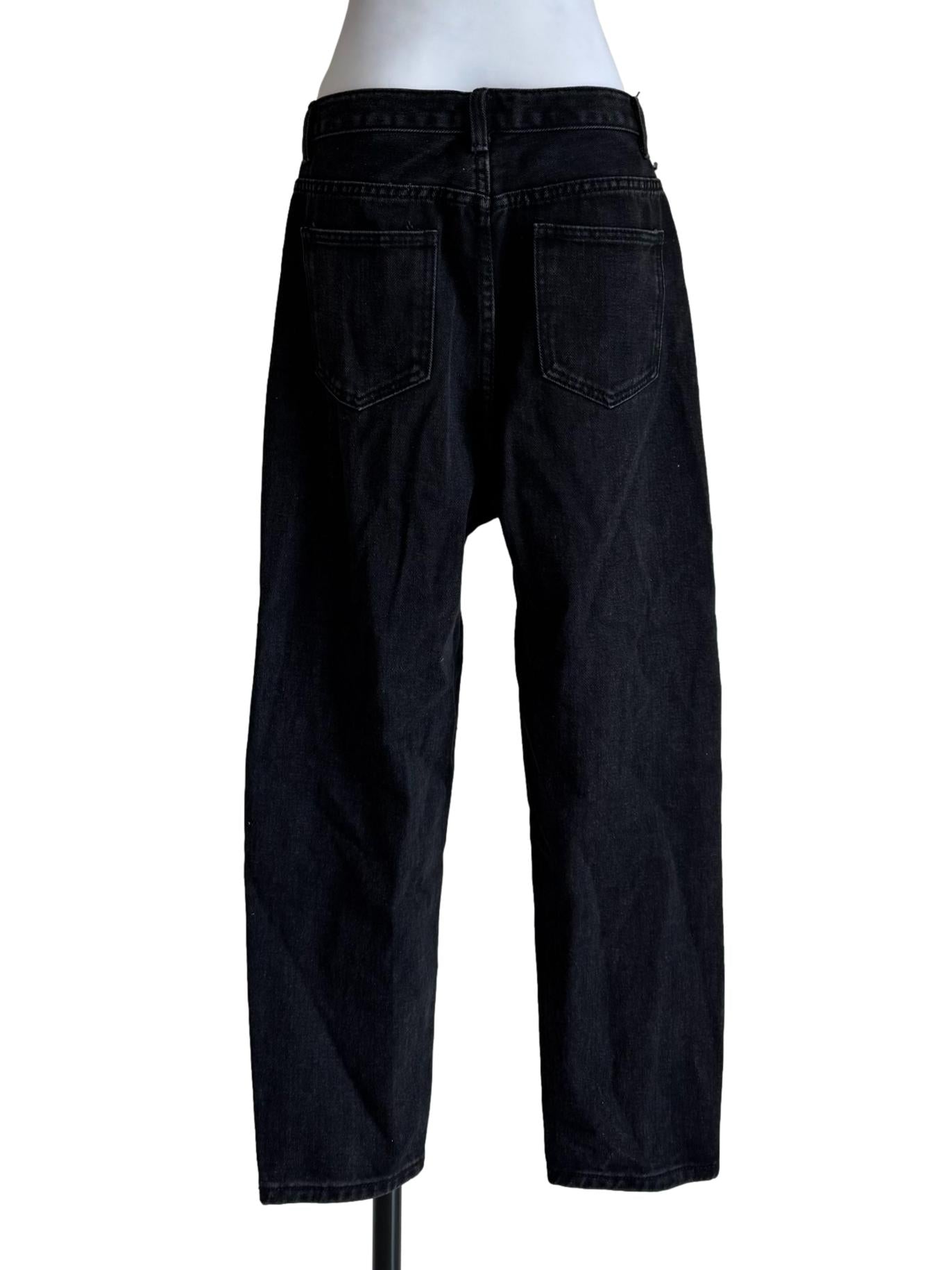 Faded Black Straight Cut Jeans
