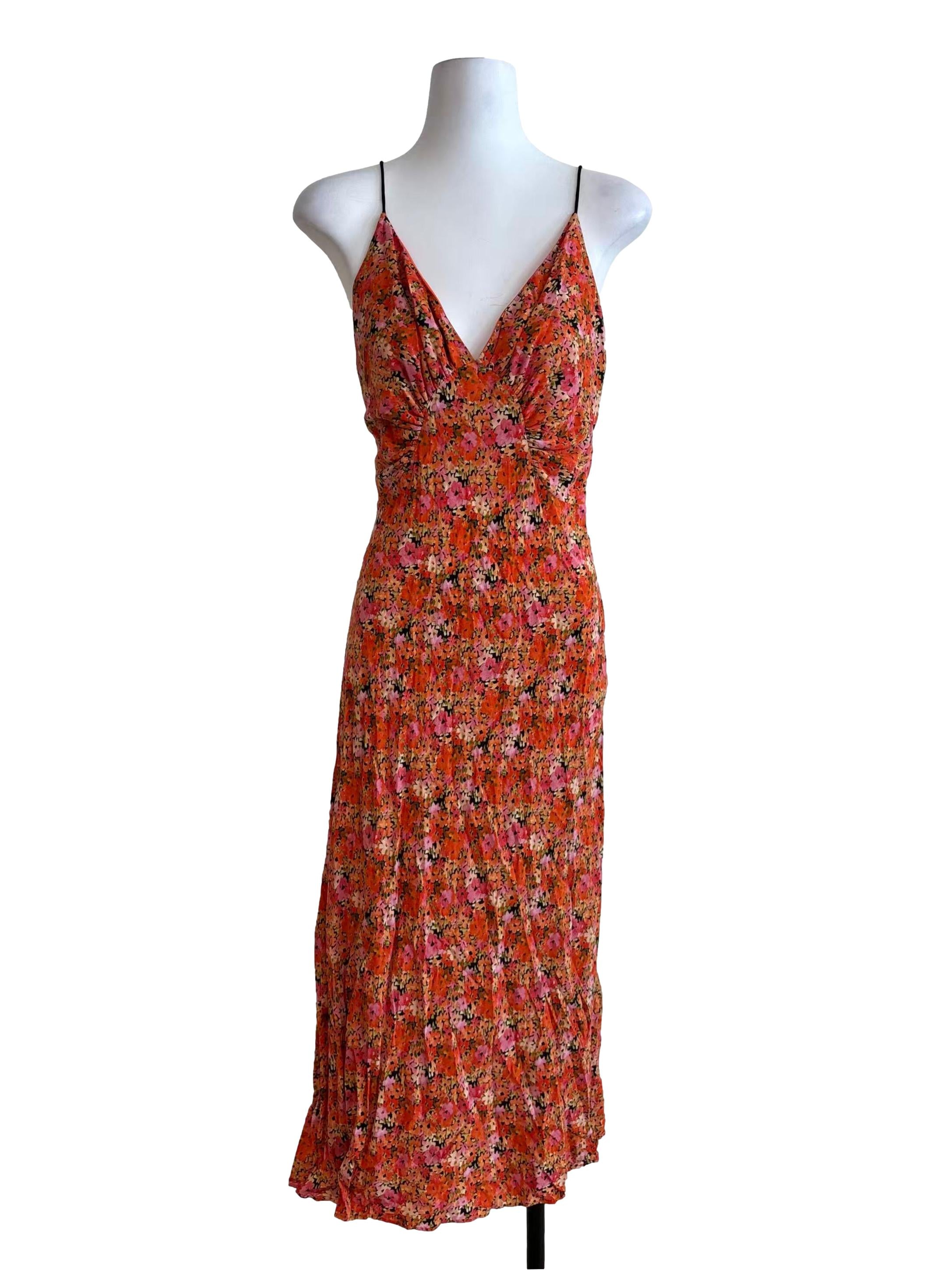 Tangelo Orange Floral Sundress