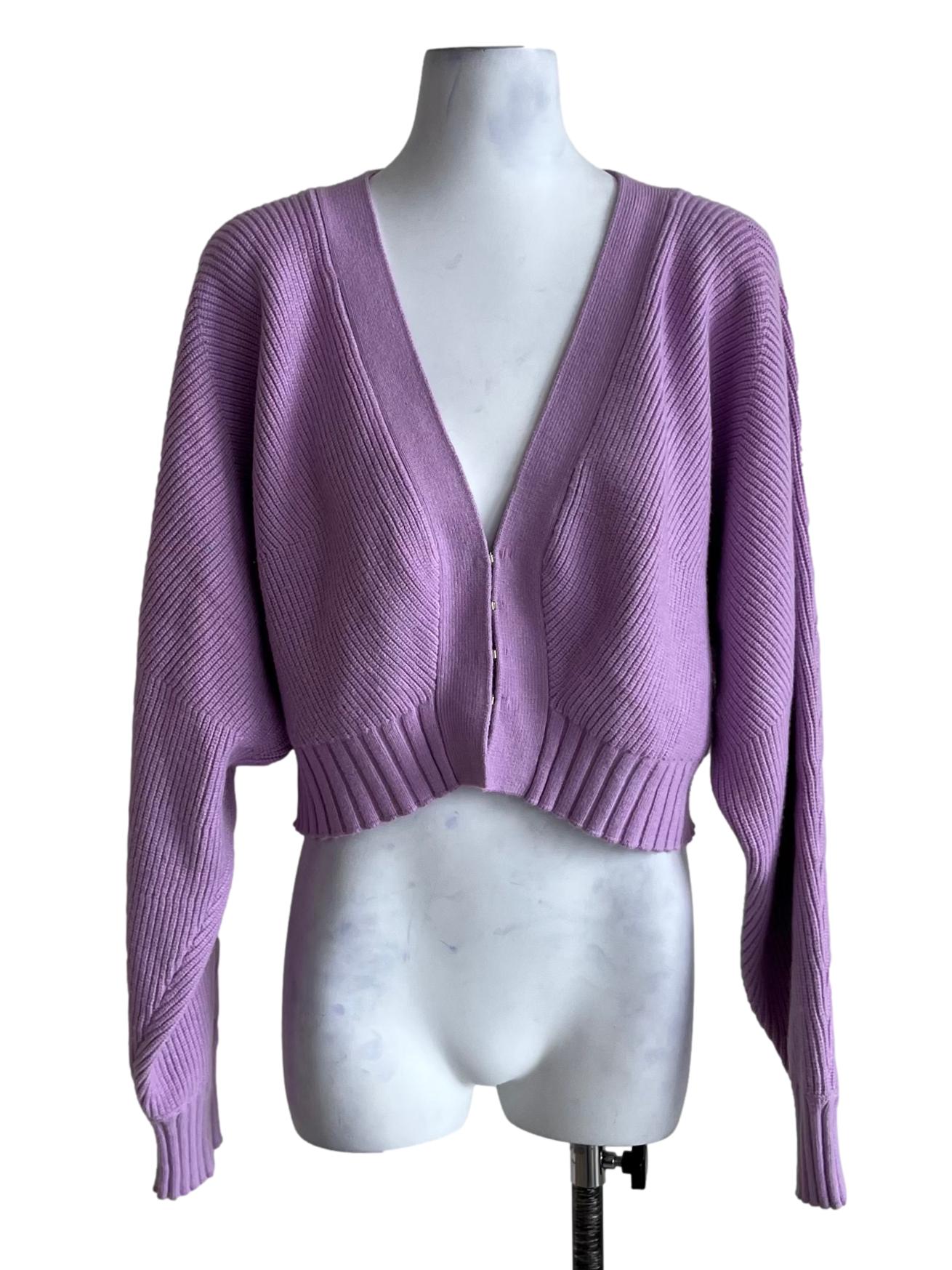 Lavender Purple Knit Cardigan