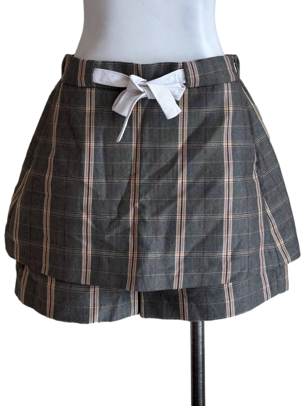 Textured Grey Checkered Shorts