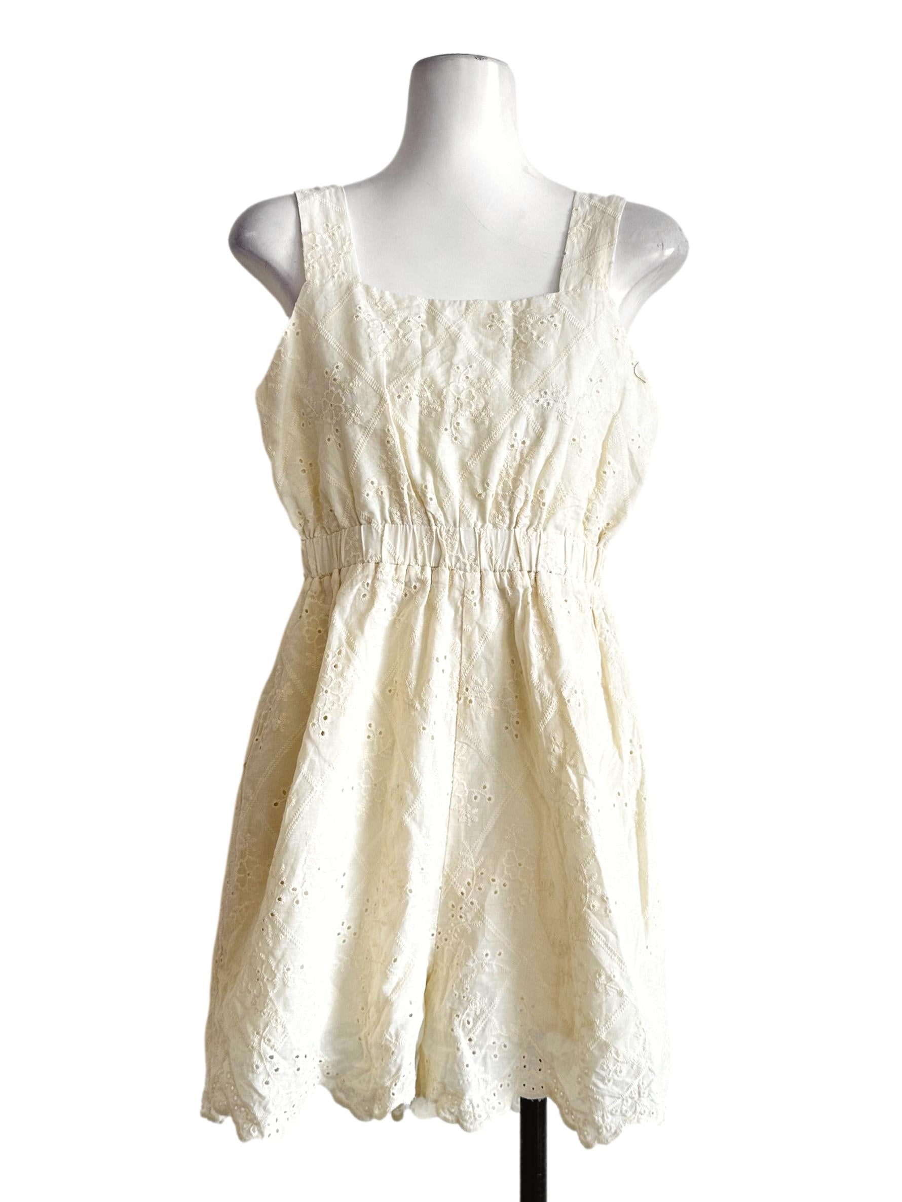 Blonde Yellow Embroidery Pattern Romper