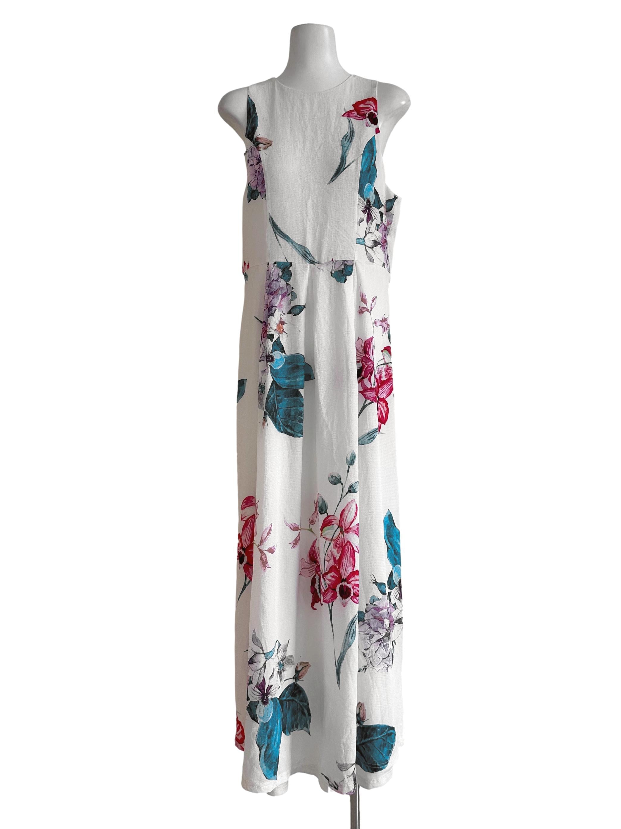 White Floral Pattern Dress