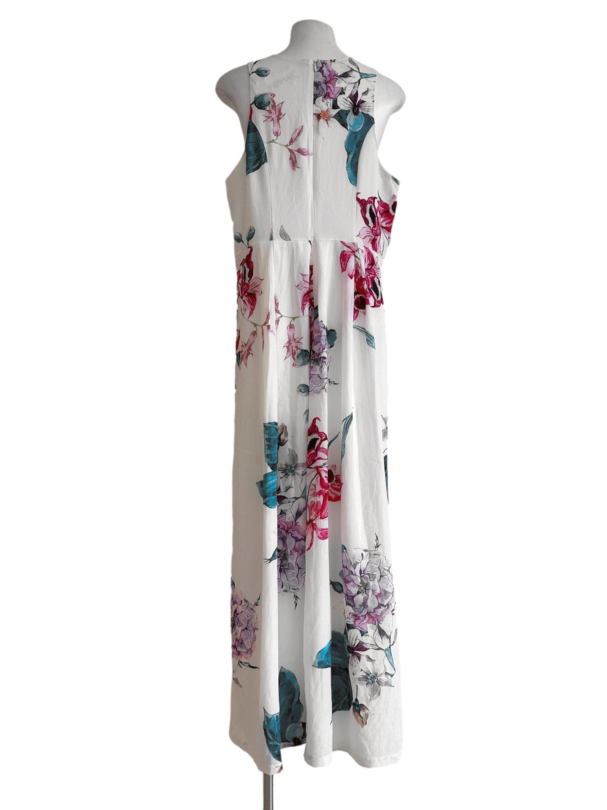 White Floral Pattern Dress