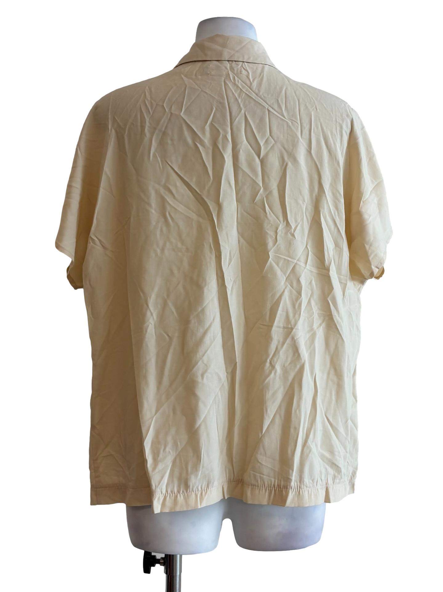 Beige Short Sleeve Buttoned Shirt