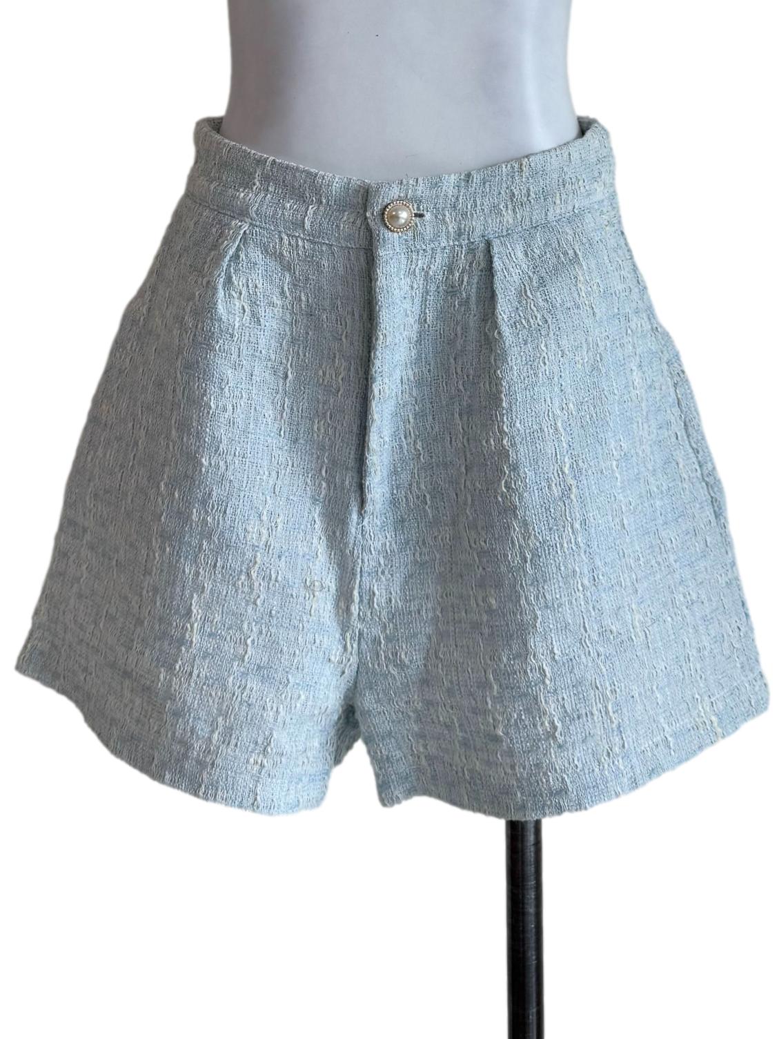 Baby Blue Tweed Shorts