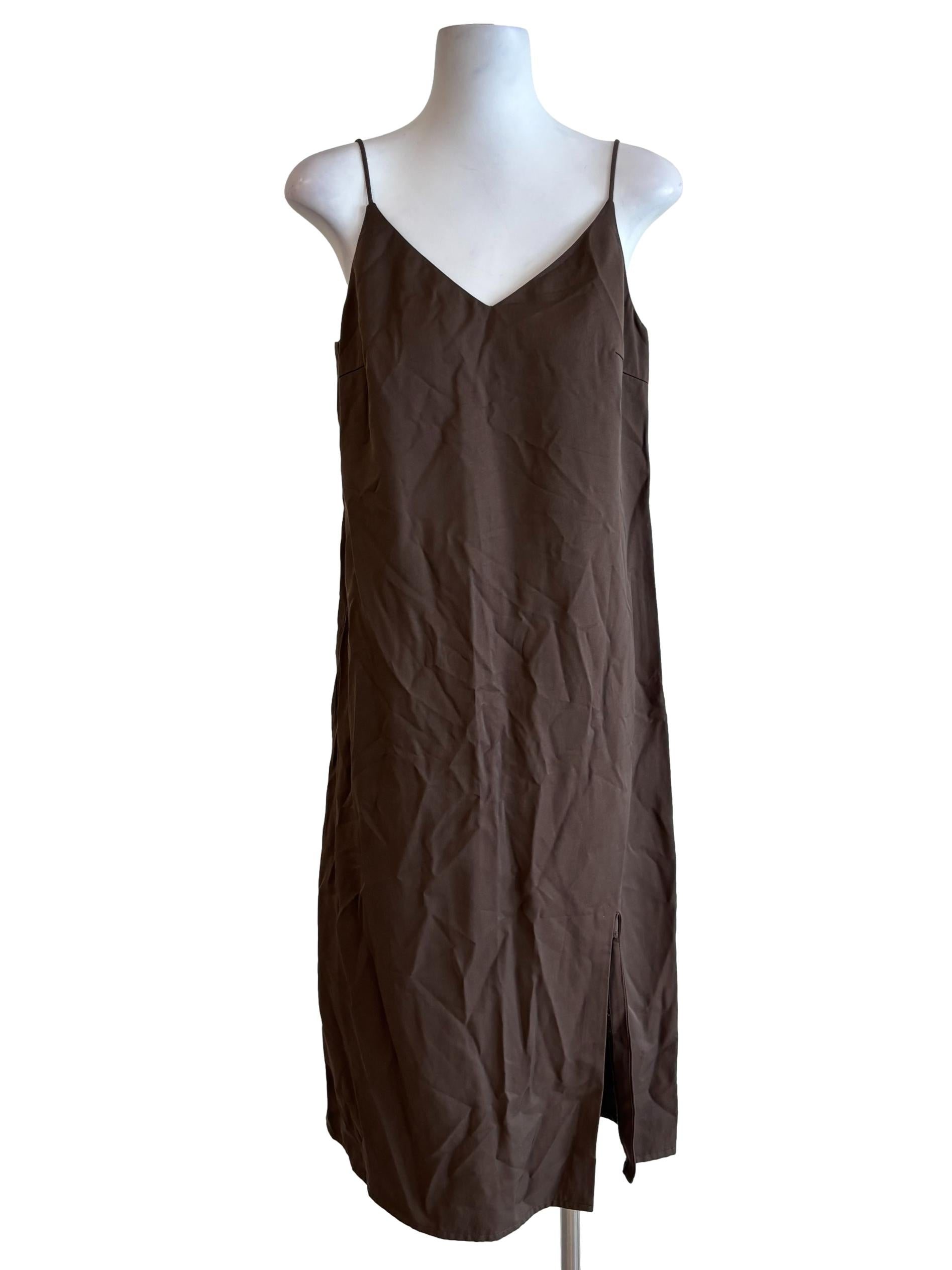 Dark Taupe Linen Dress