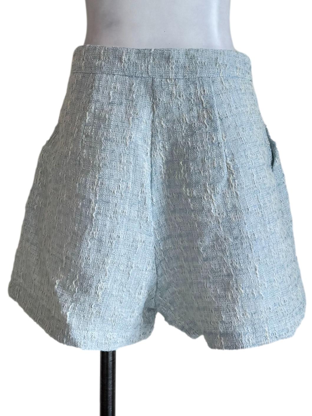 Baby Blue Tweed Shorts