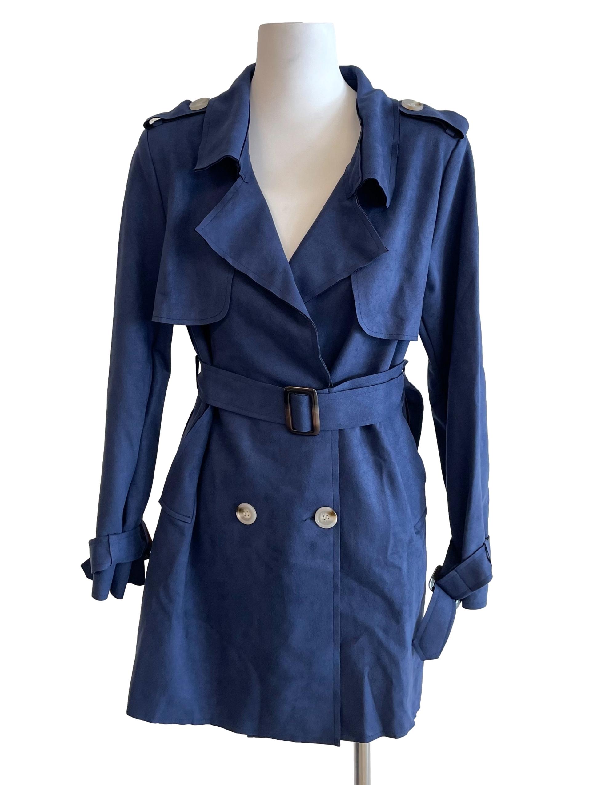 Pale Indigo Suede Coat