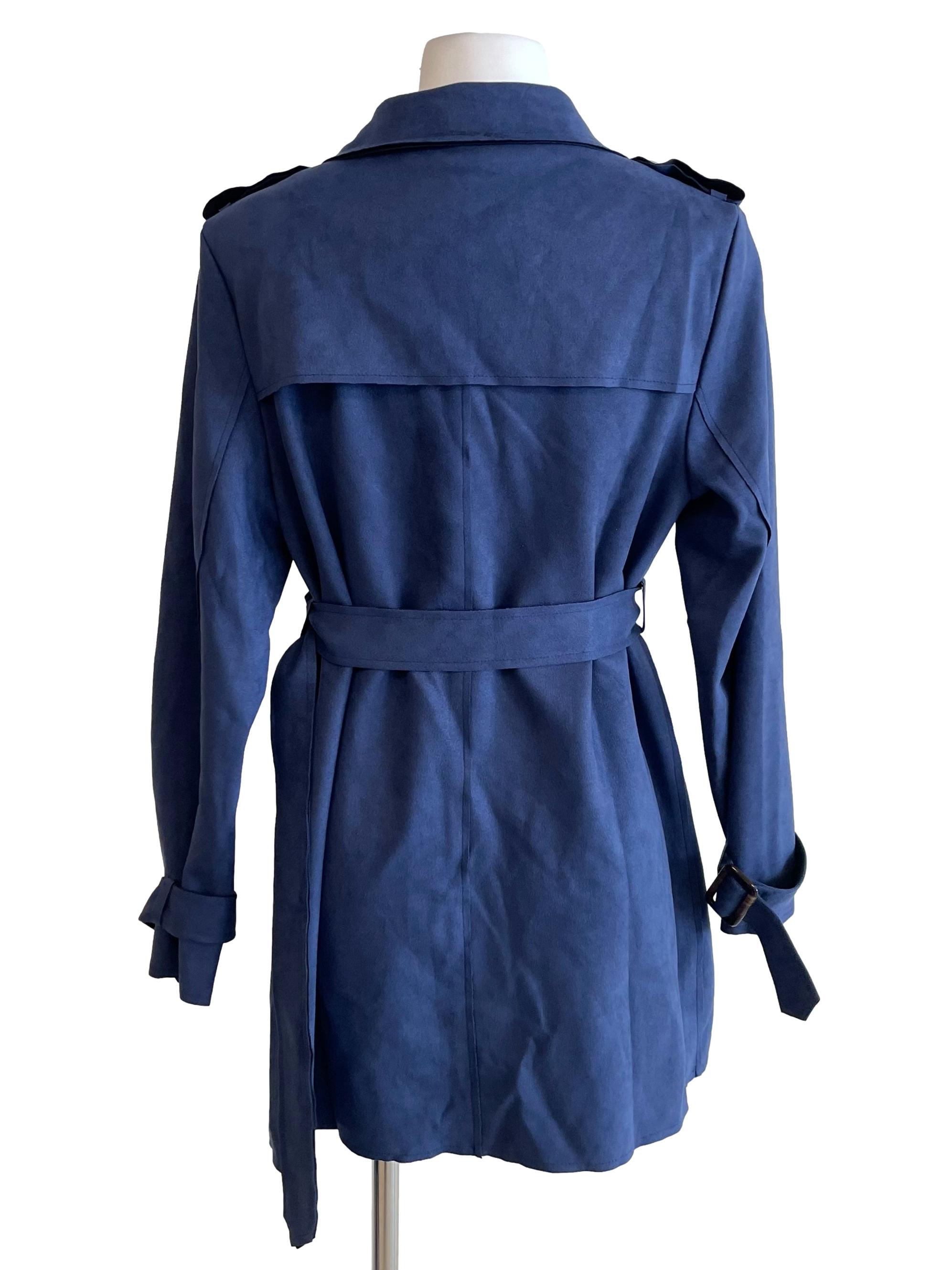 Pale Indigo Suede Coat