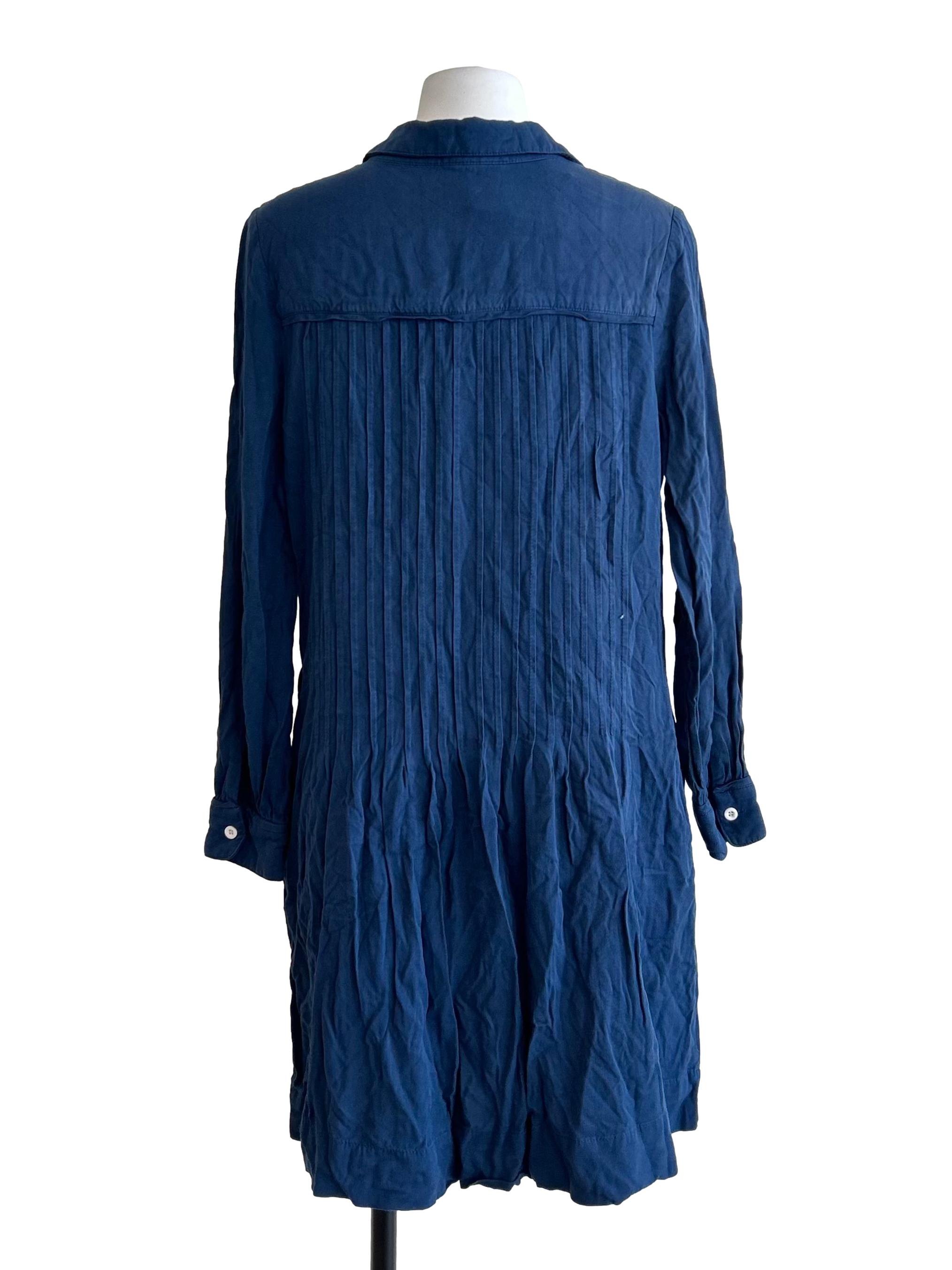 Aegean Blue Button-Up Shirt Dress