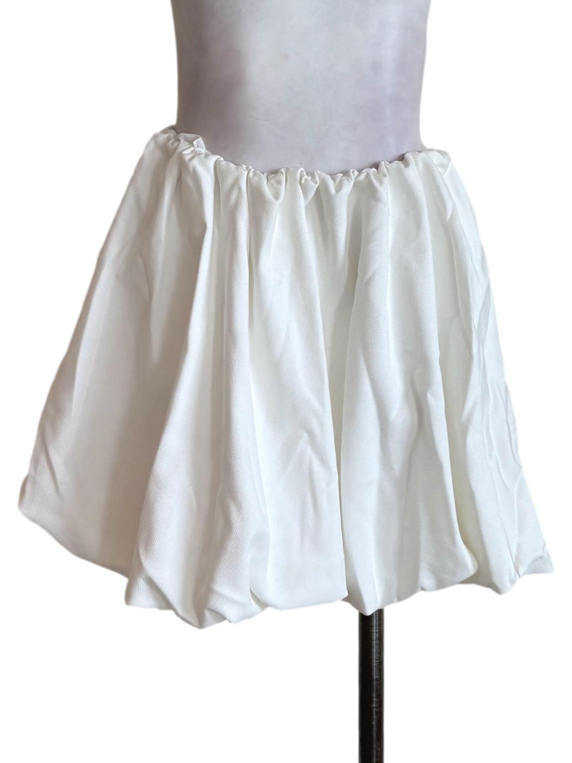 White Ruffle Bubble Skirt