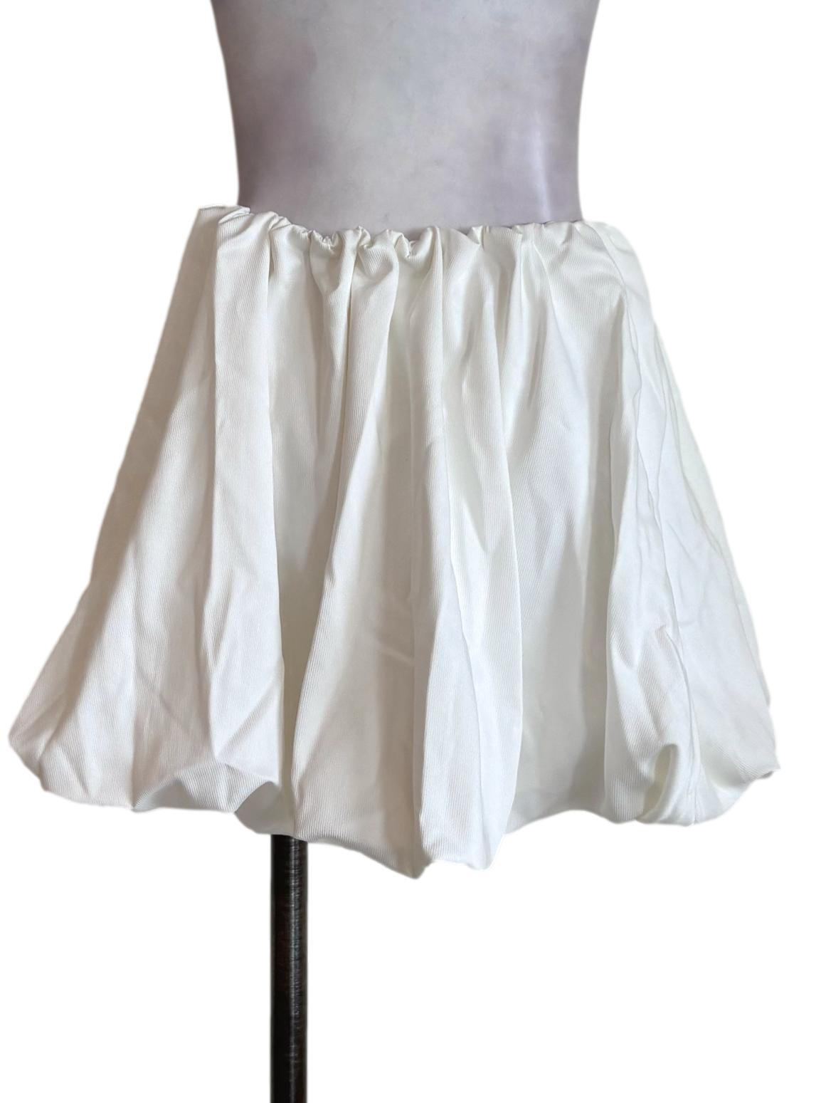 White Ruffle Bubble Skirt