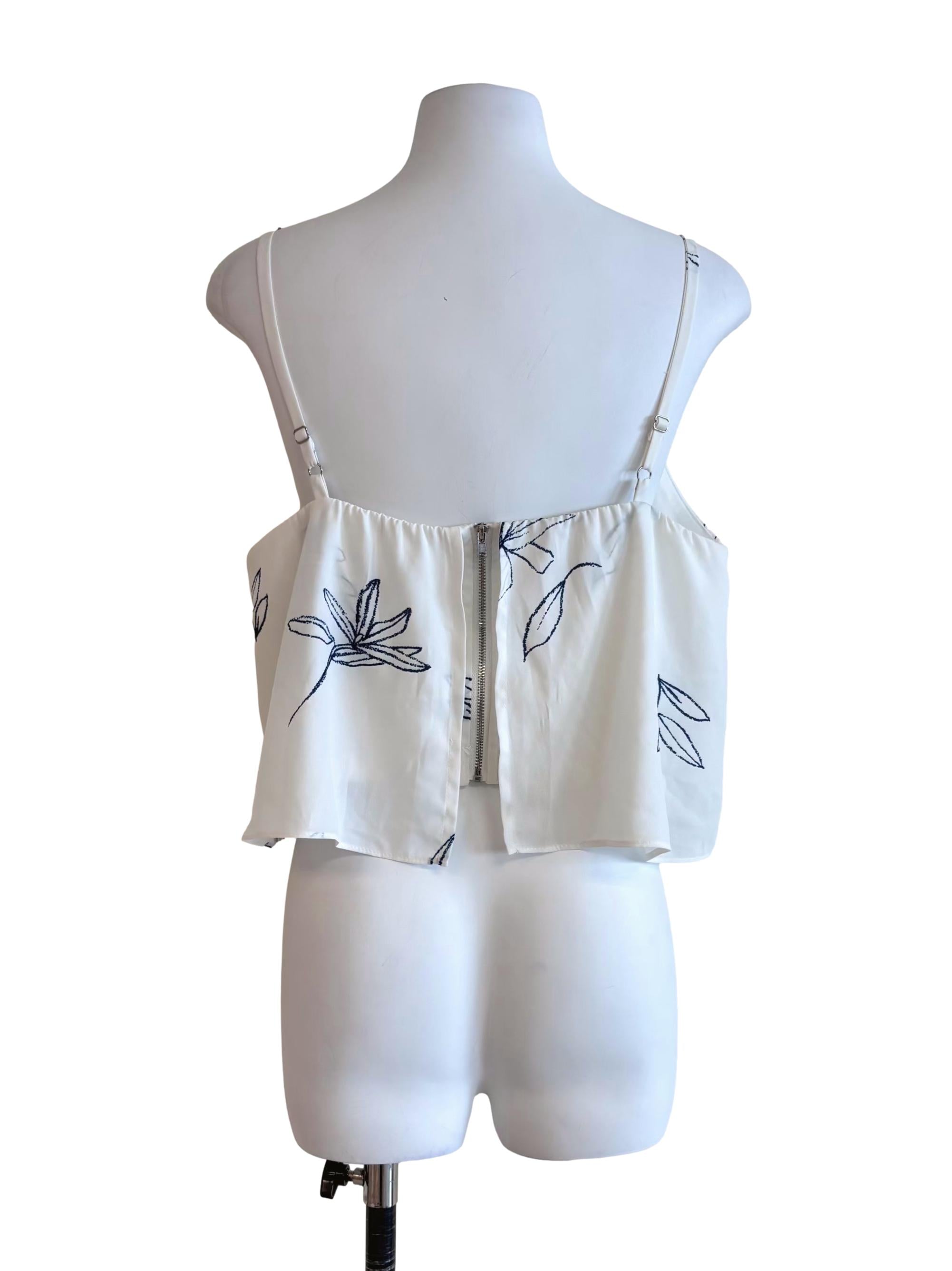 White Prints Flare Cami Top