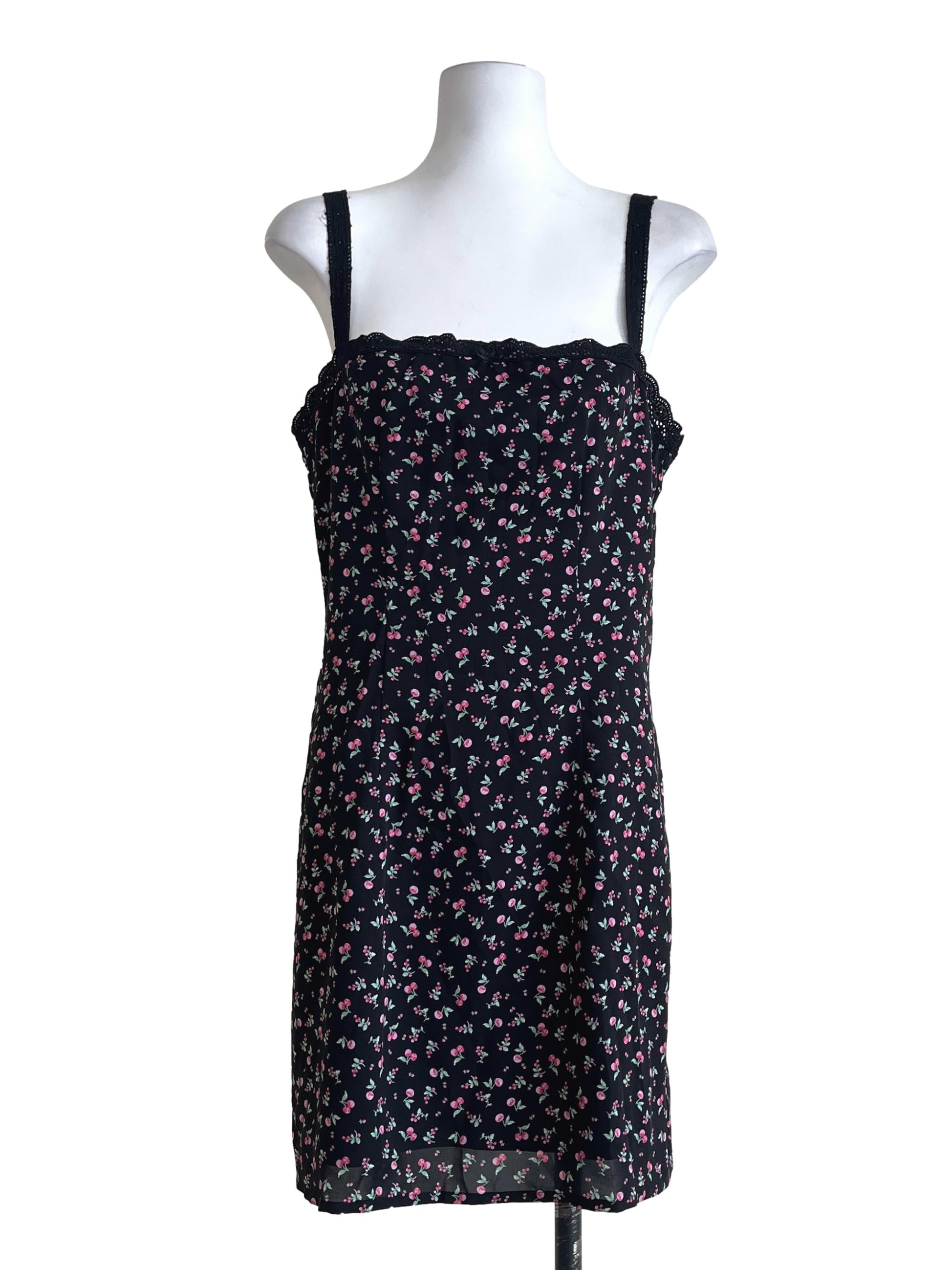 Jade Black Straight Across Slip Dress TTR