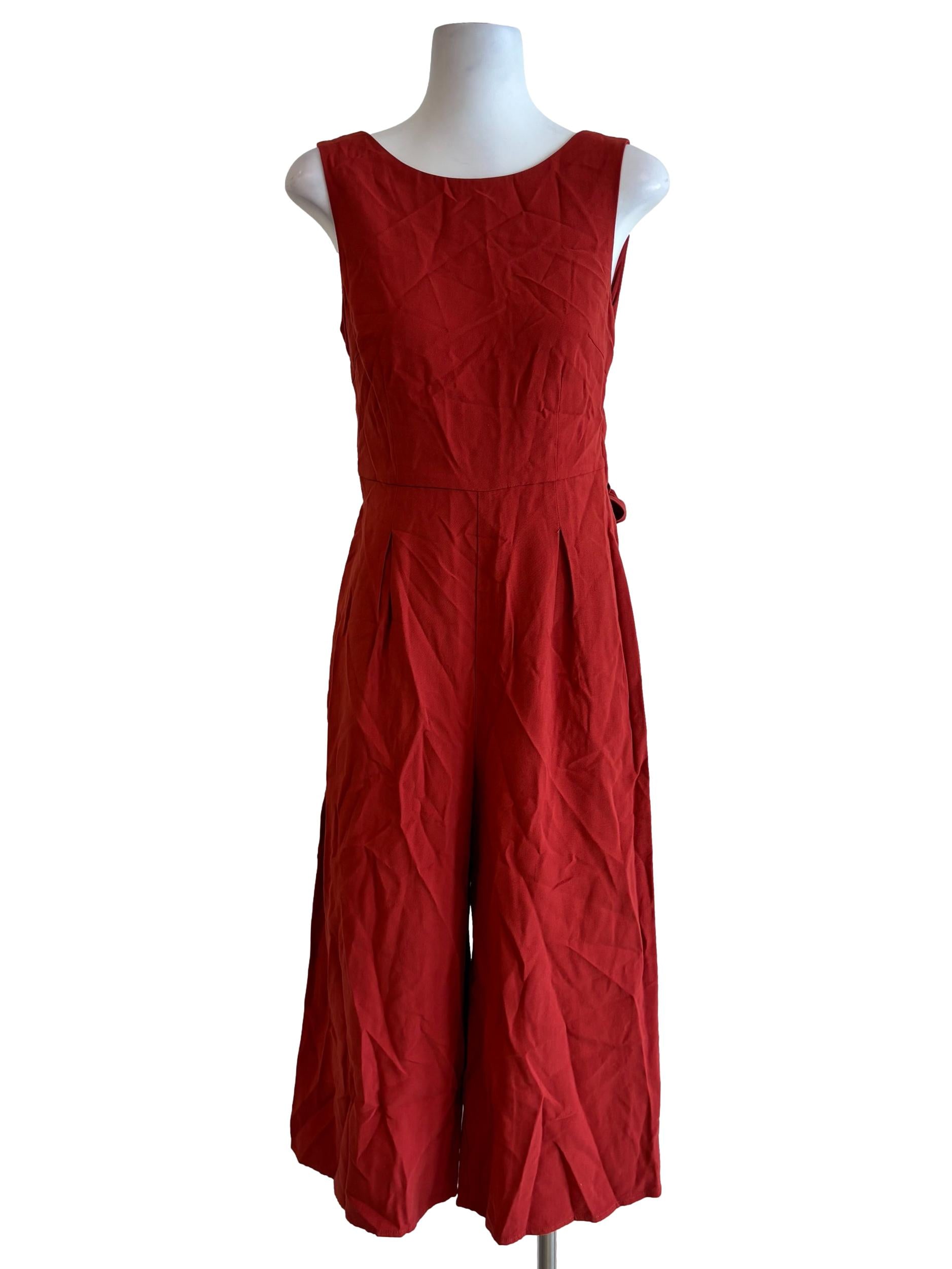 Vermillon Sleeveless Linen Jumpsuit