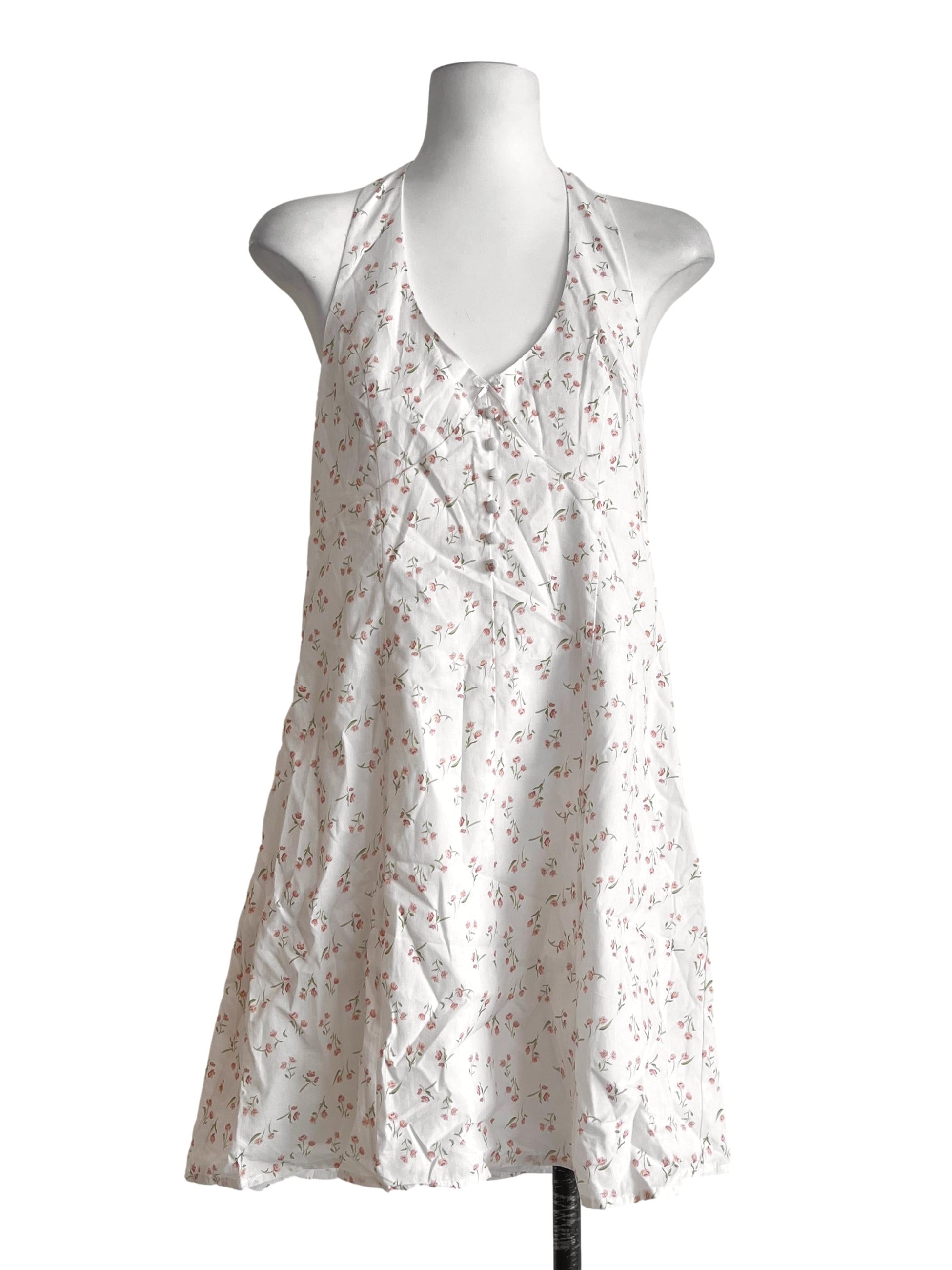 Alabaster White Halter Strap Slip Dress TTR