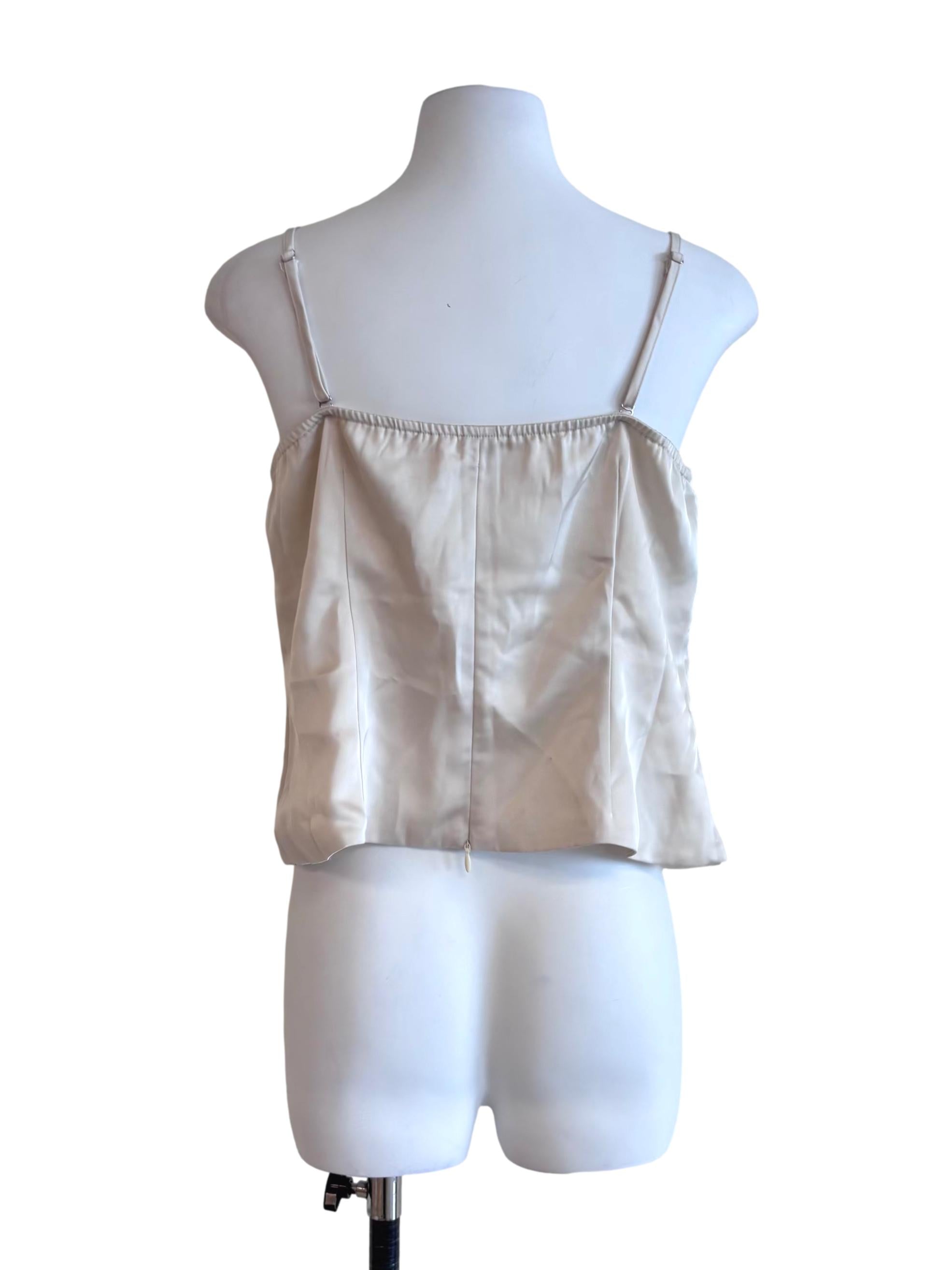 Champagne Satin Pleated Cami Top