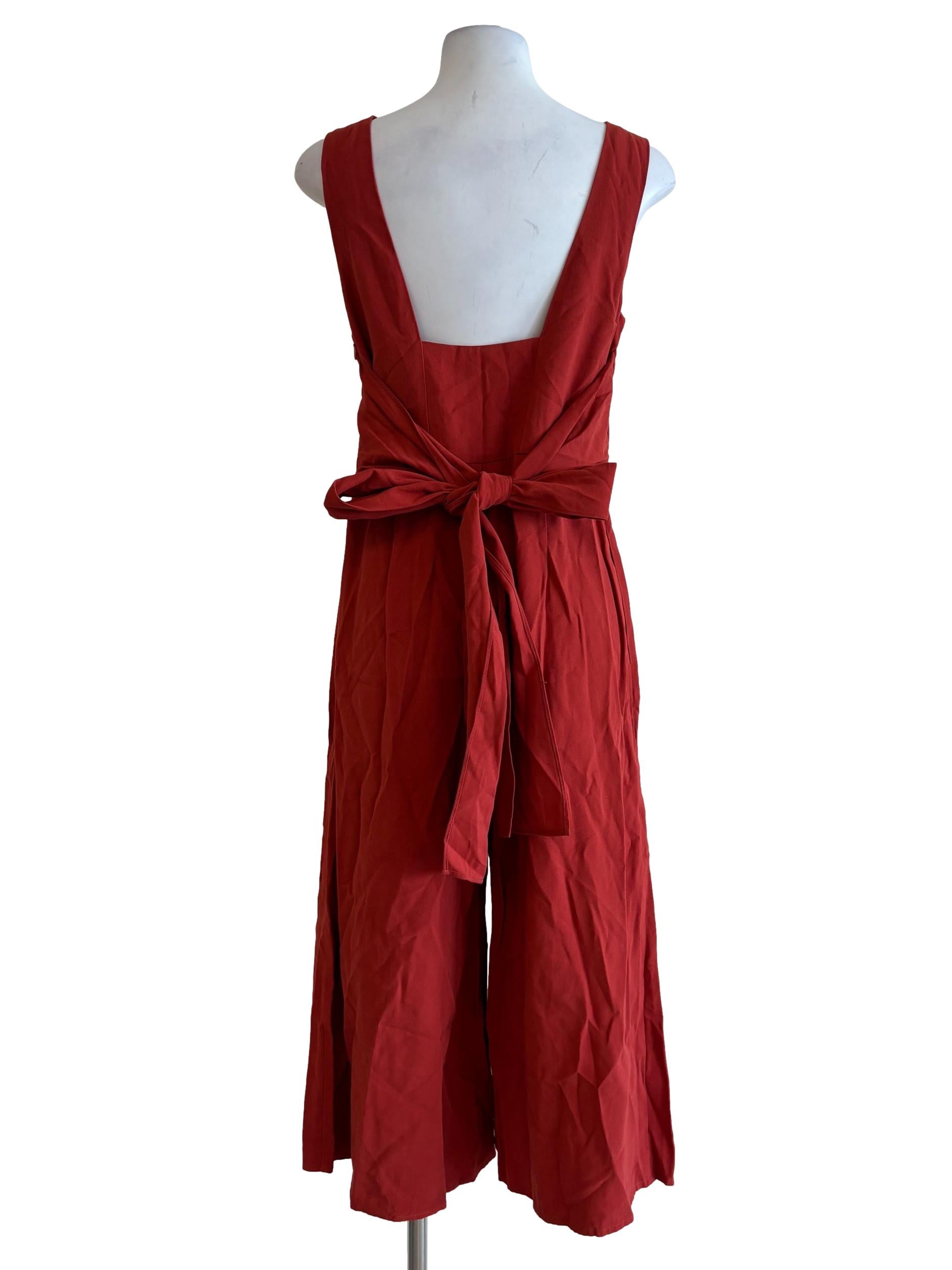 Vermillon Sleeveless Linen Jumpsuit