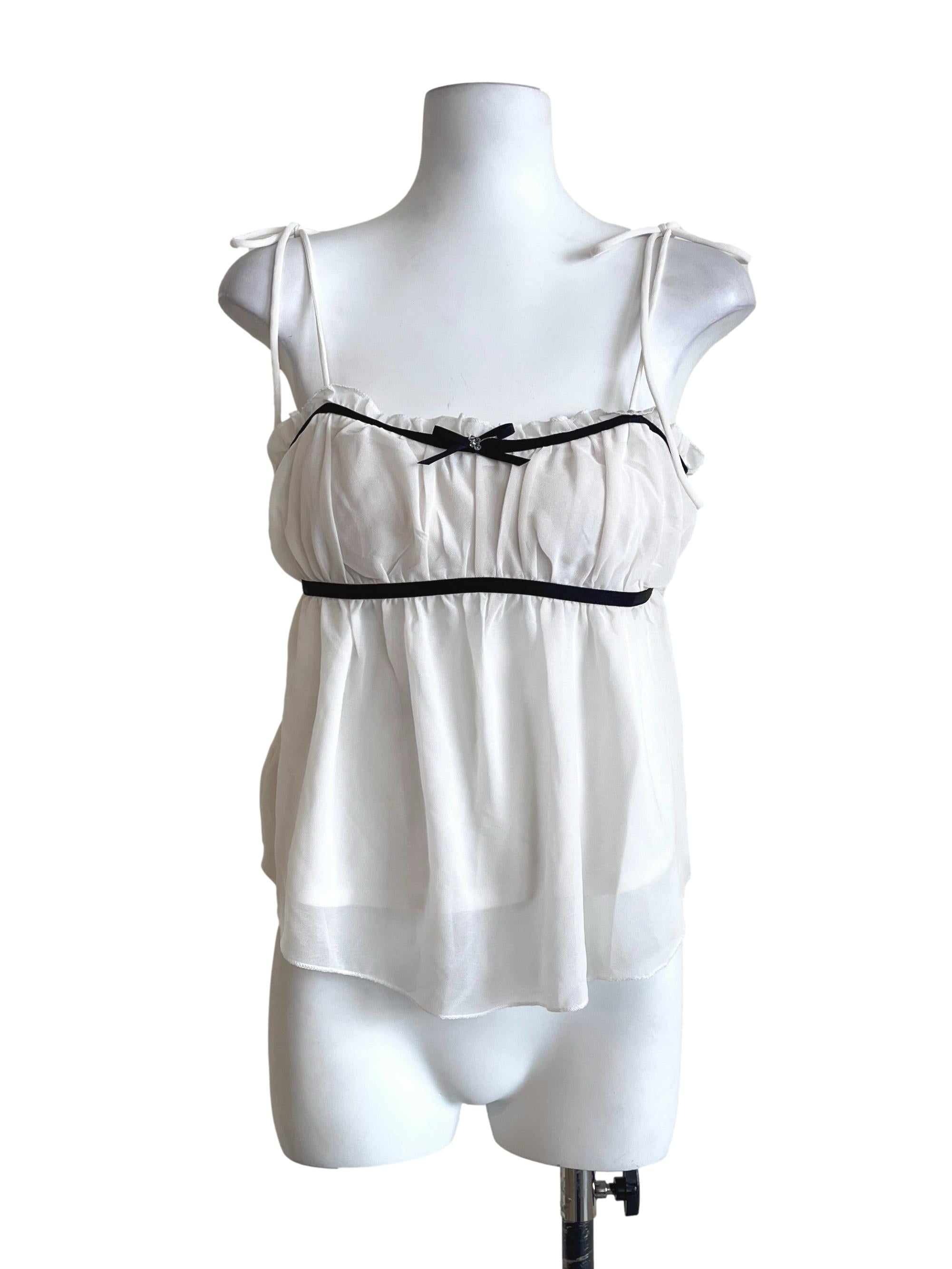 Off White Spaghetti Sleeveless Top