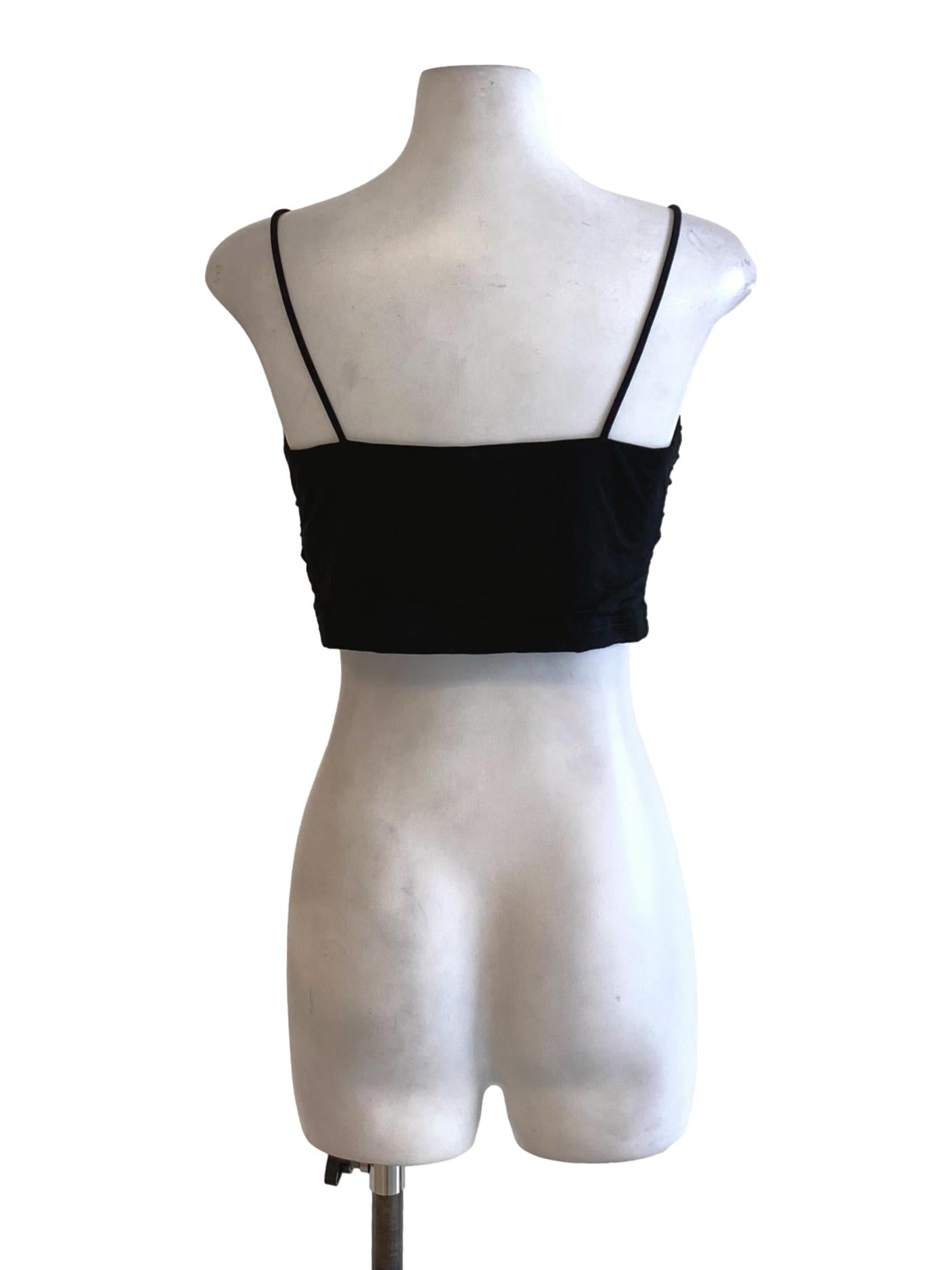 Ebony Black Spaghetti Strap Fit Waisted Top