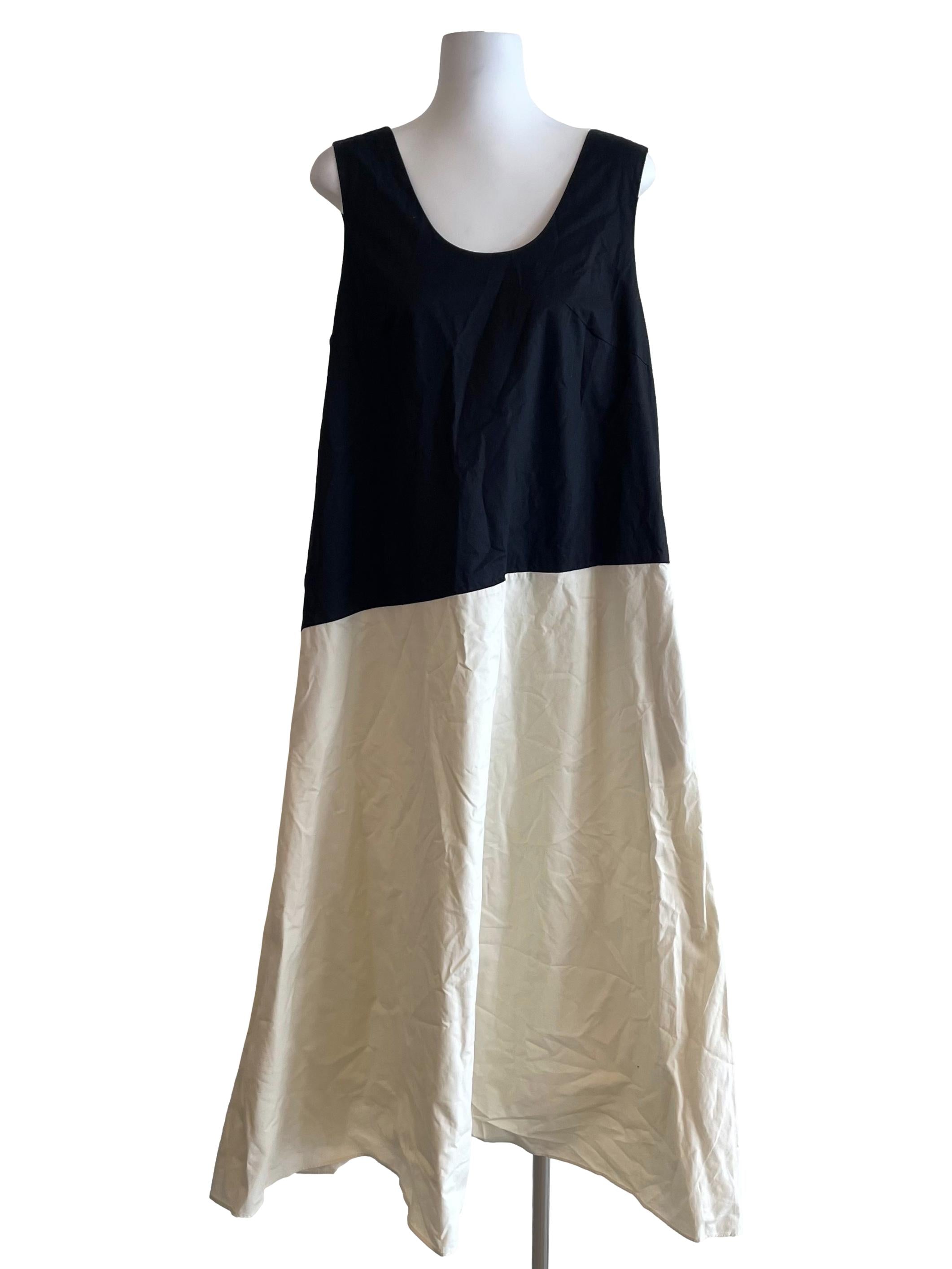 Off White & Black A-Line Dress OSN