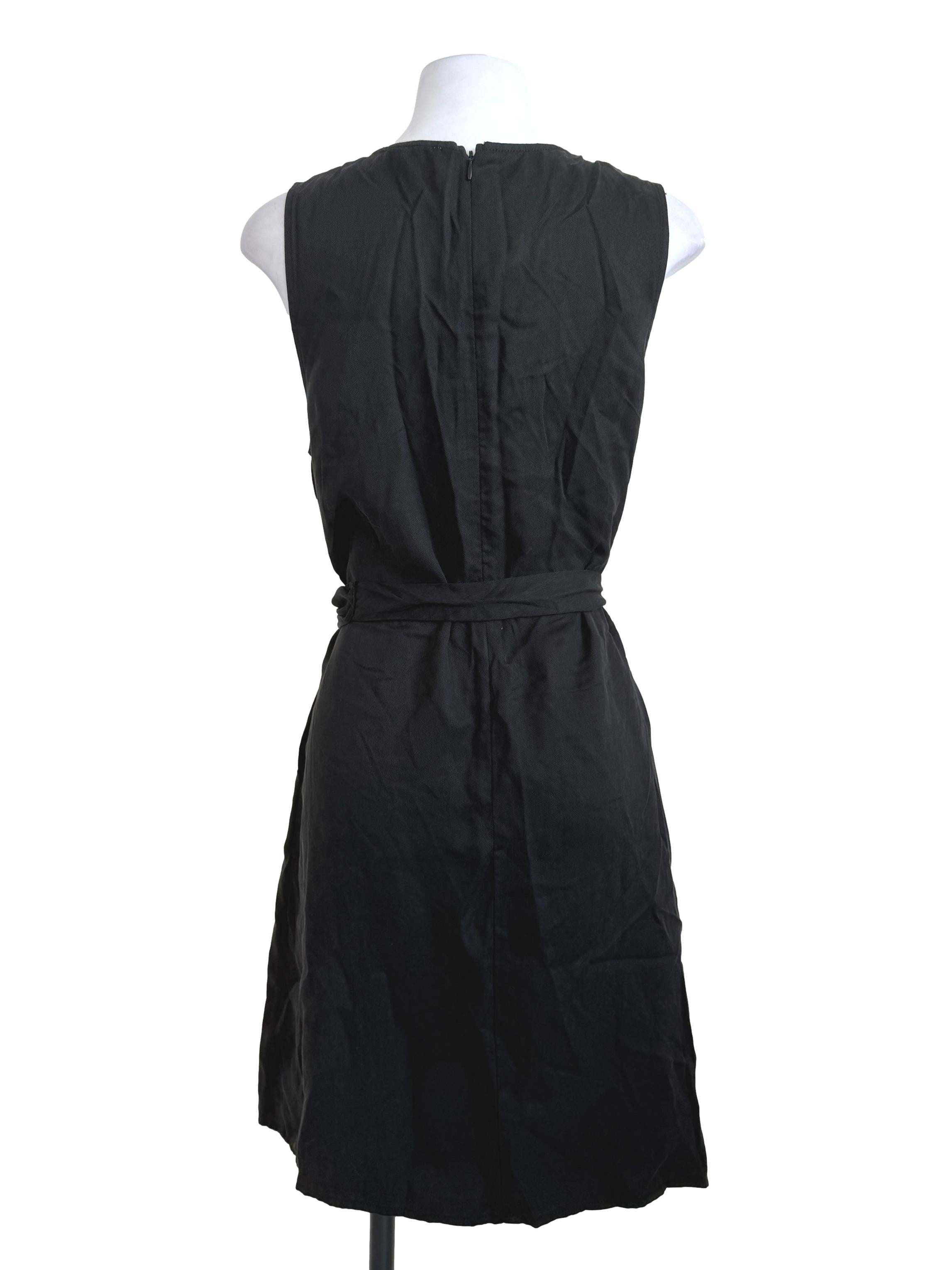 Black V-Neck Wrap Dress OSN