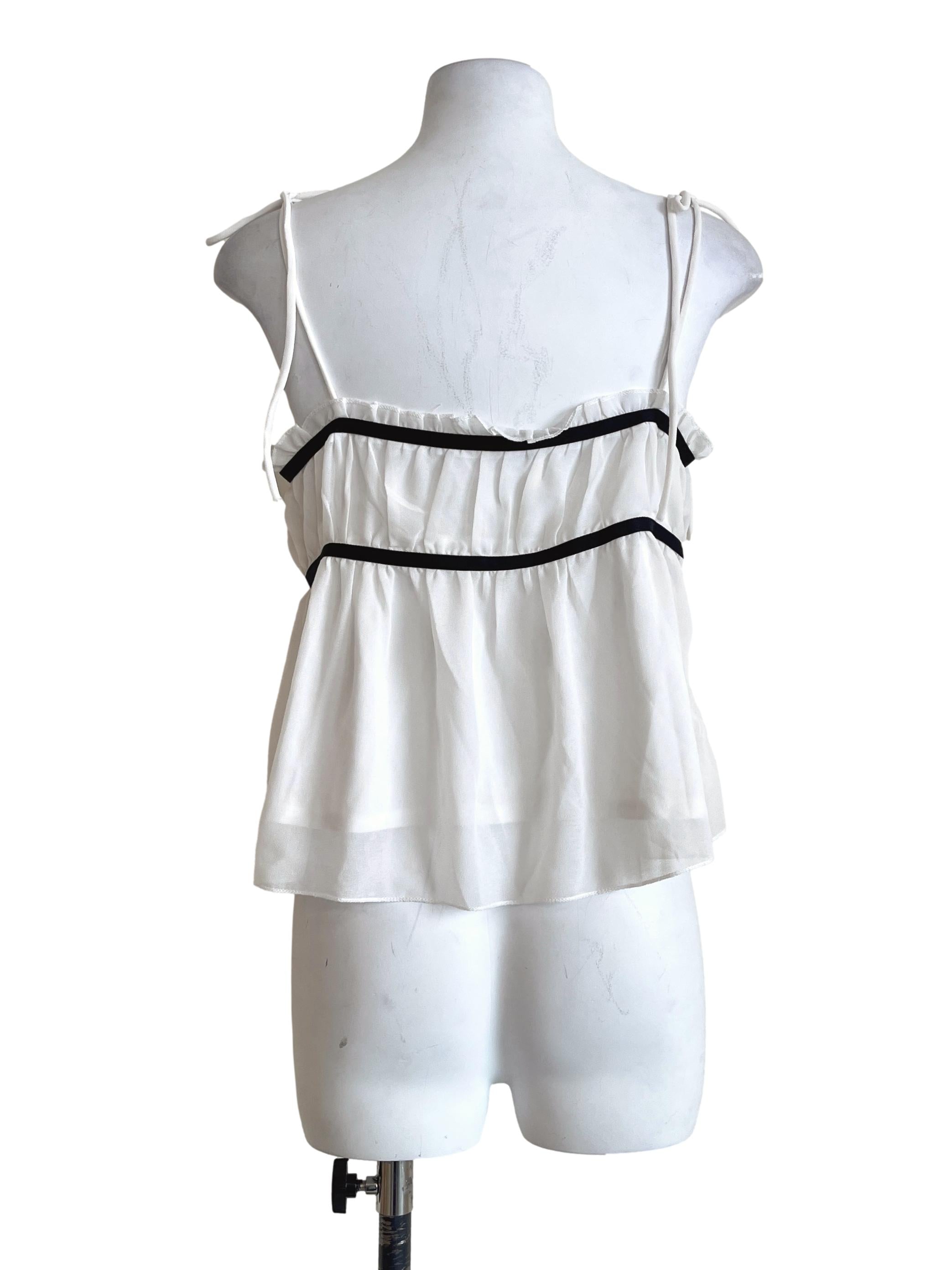 Off White Spaghetti Sleeveless Top
