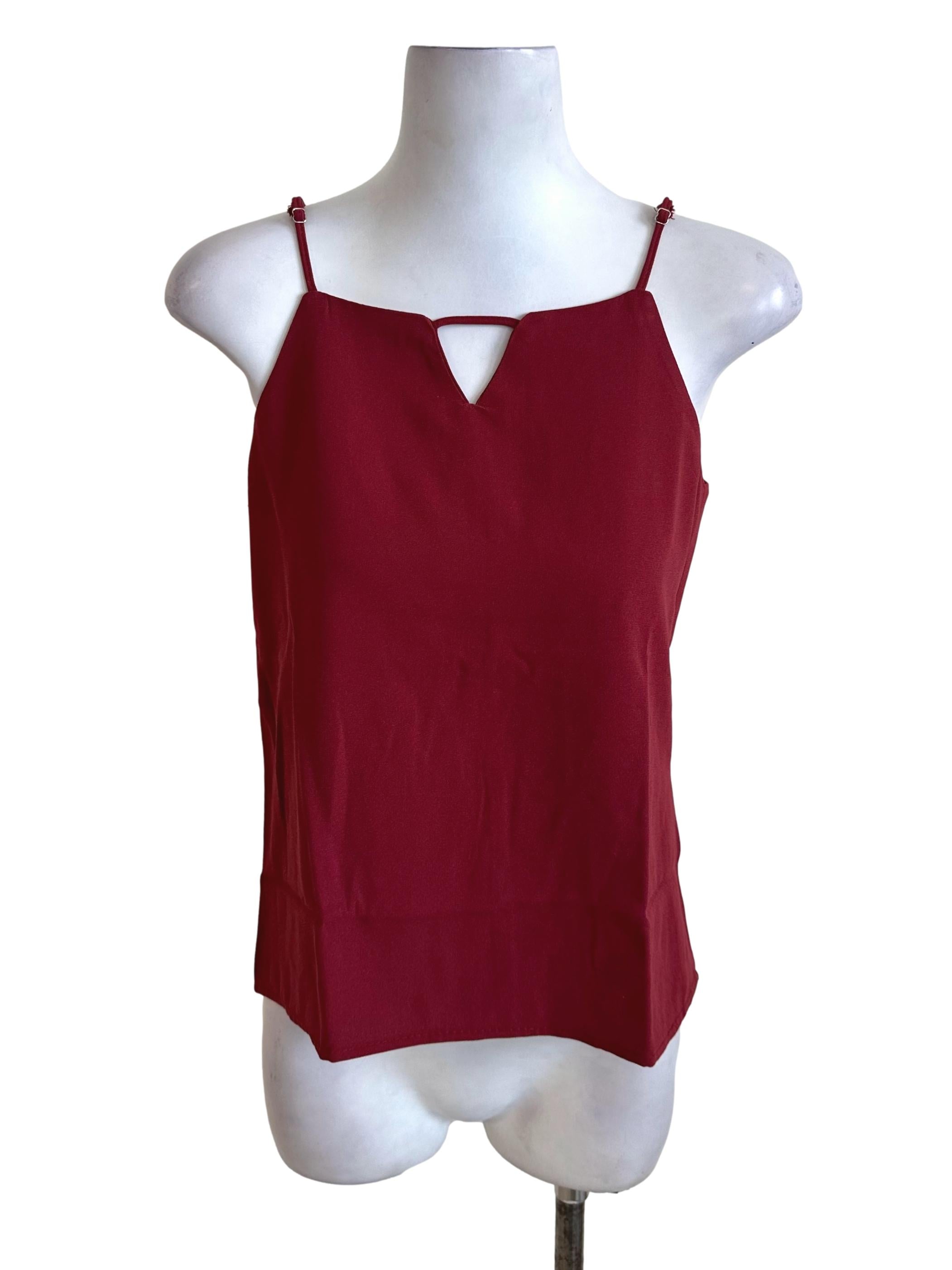 Ruby Red Spaghetti Strap Plain Top