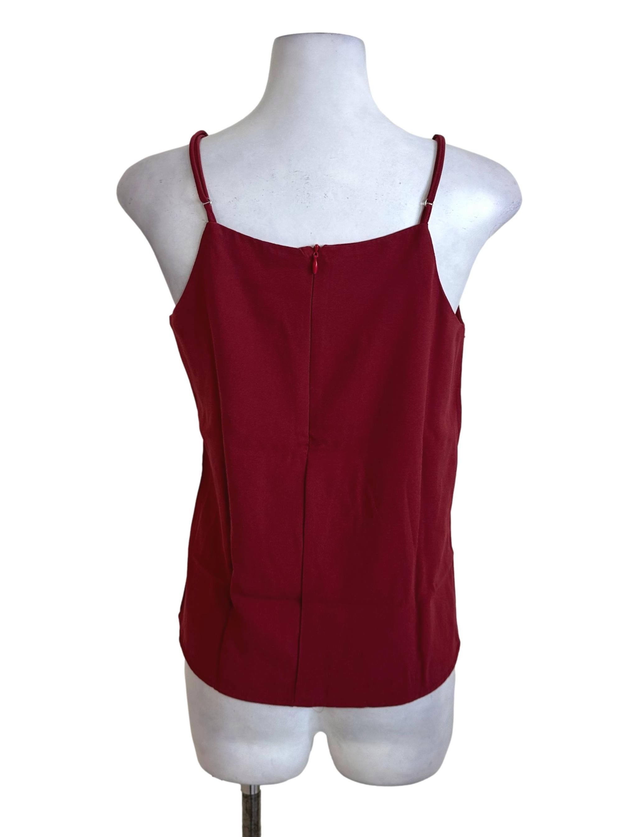 Ruby Red Spaghetti Strap Plain Top