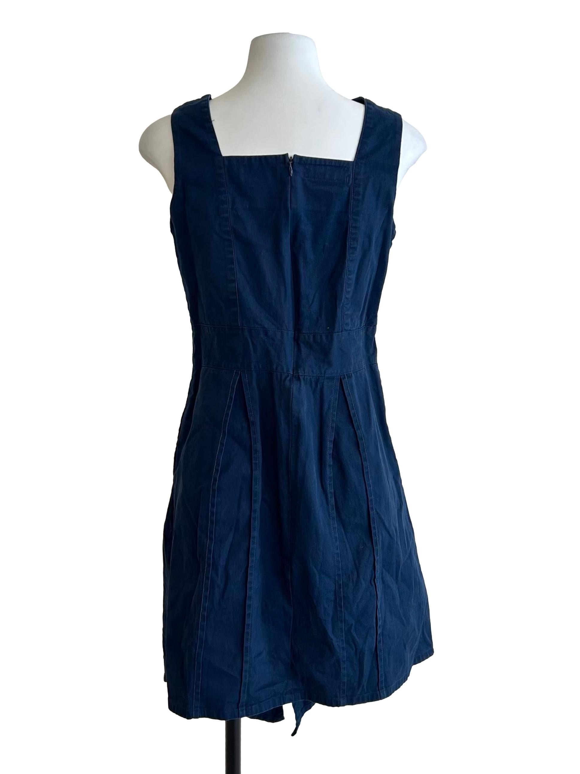 Denim Blue Asymmetrical Sleeveless Mini Dress