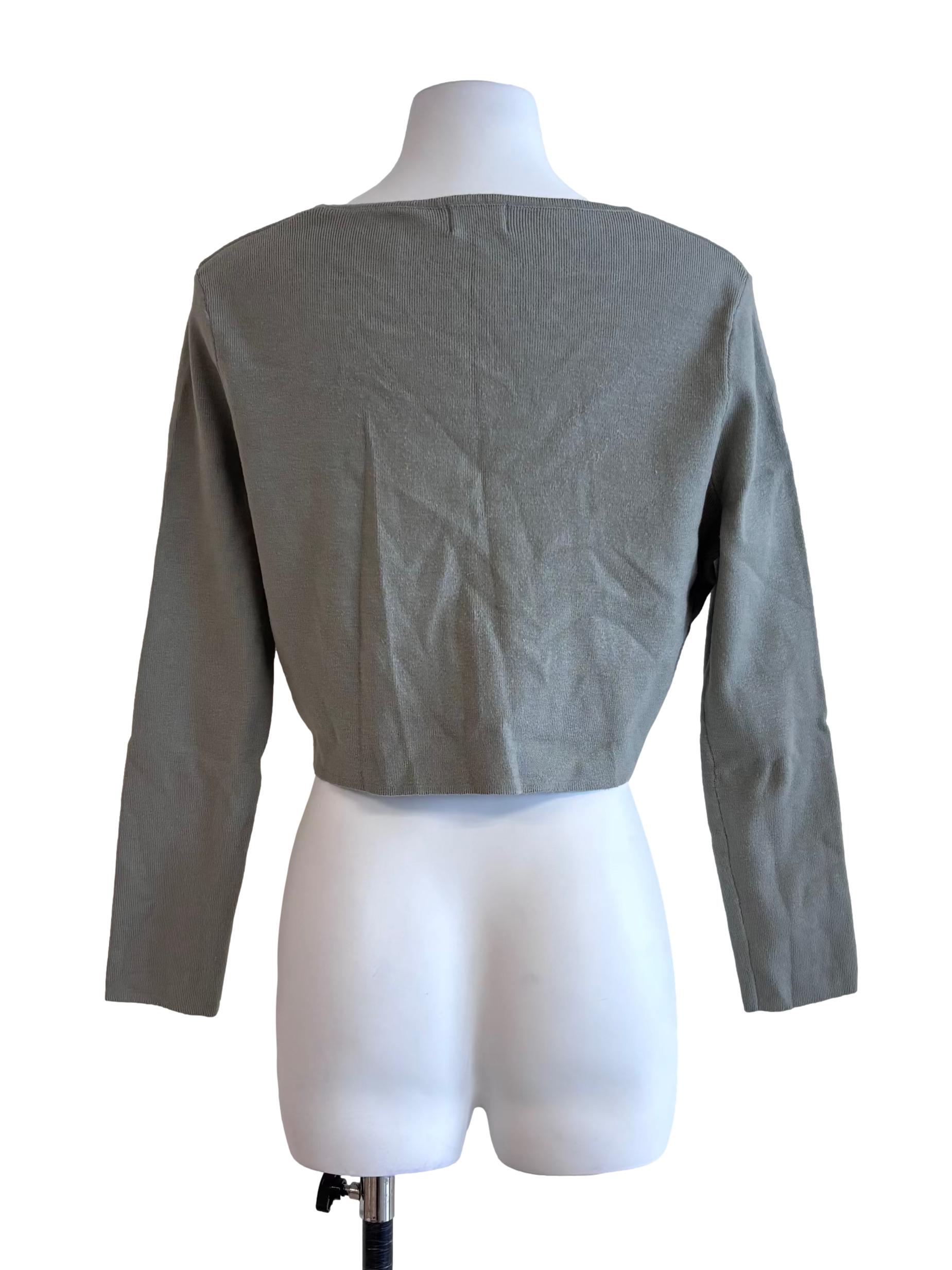Sage Green Tie Knit Cardigan